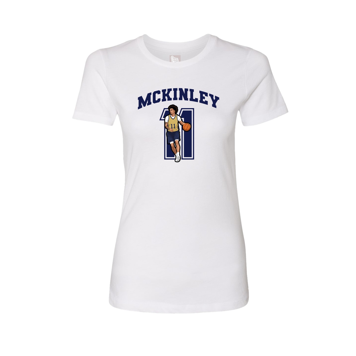 Fitted Women's Tee — Number in White