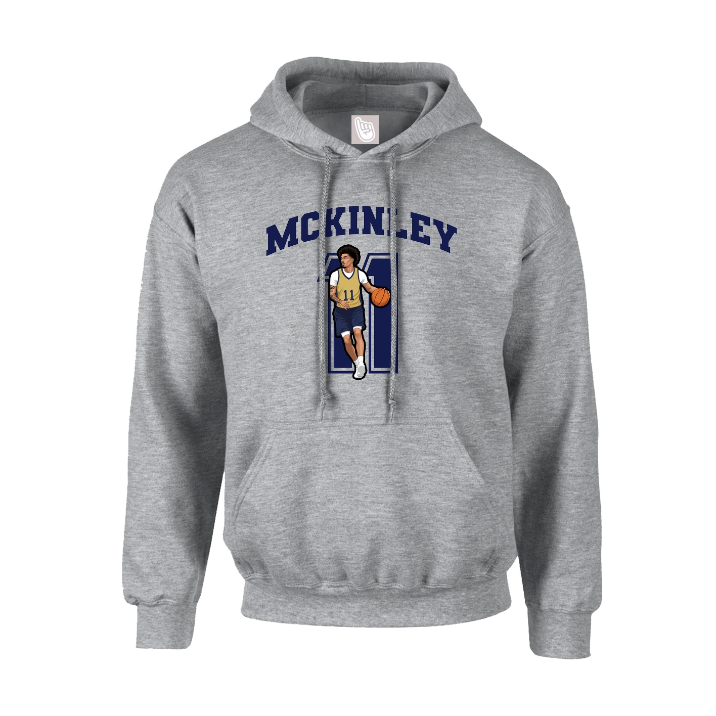 Hoodie — Number in Grey