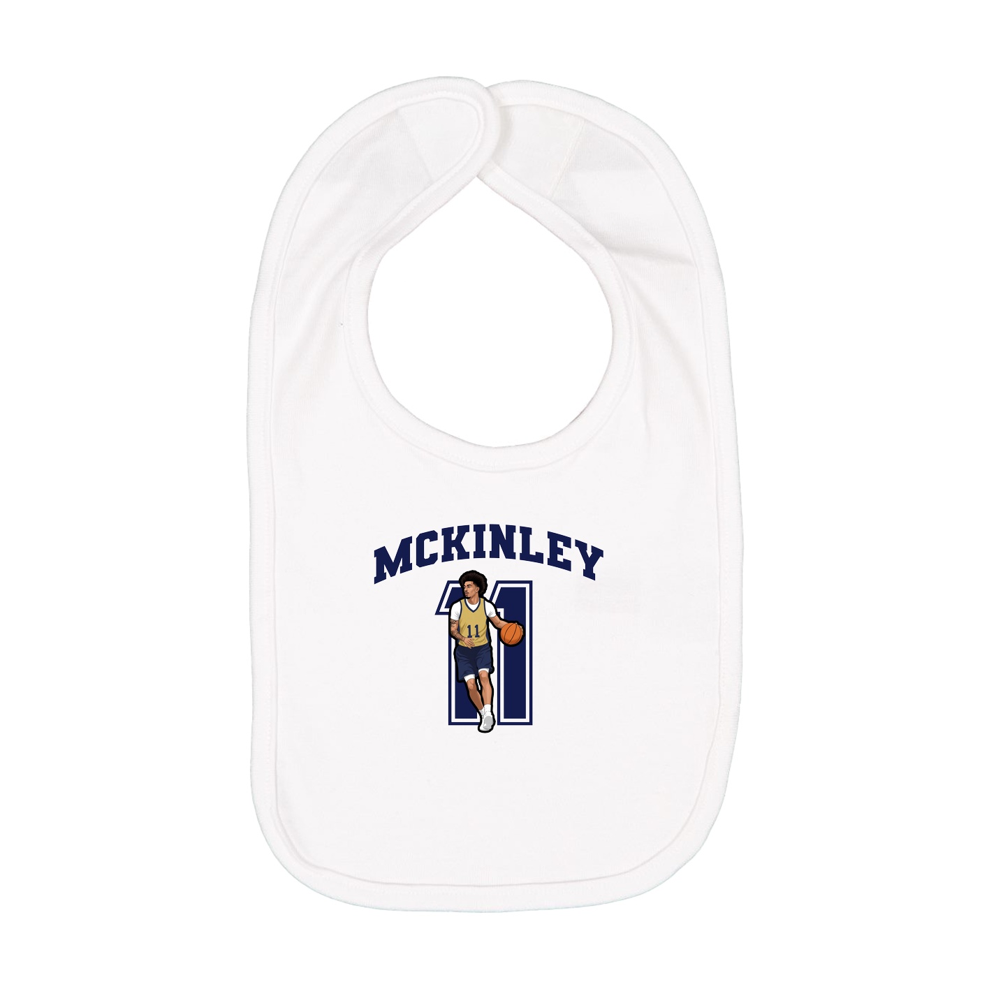 Infant Bib — Number in White