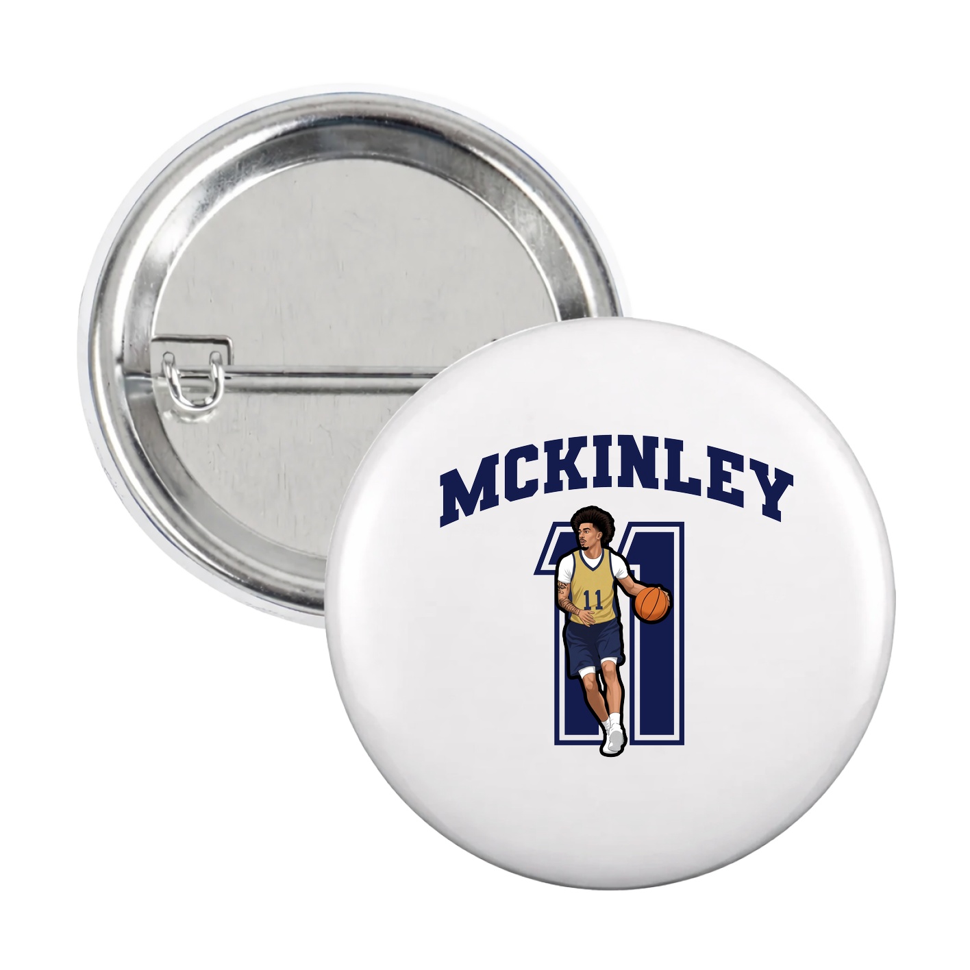 Game Day Button — Number in White