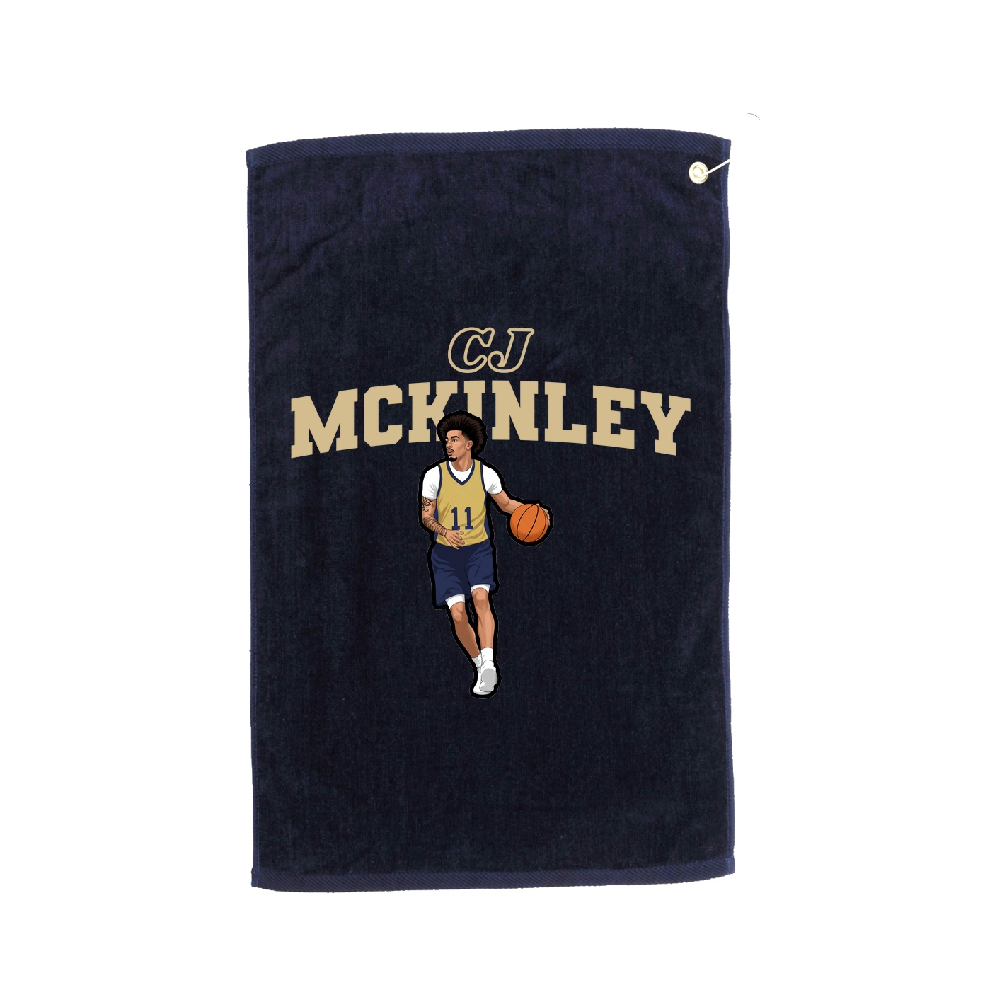 Golf Towel — Name Arch in Navy