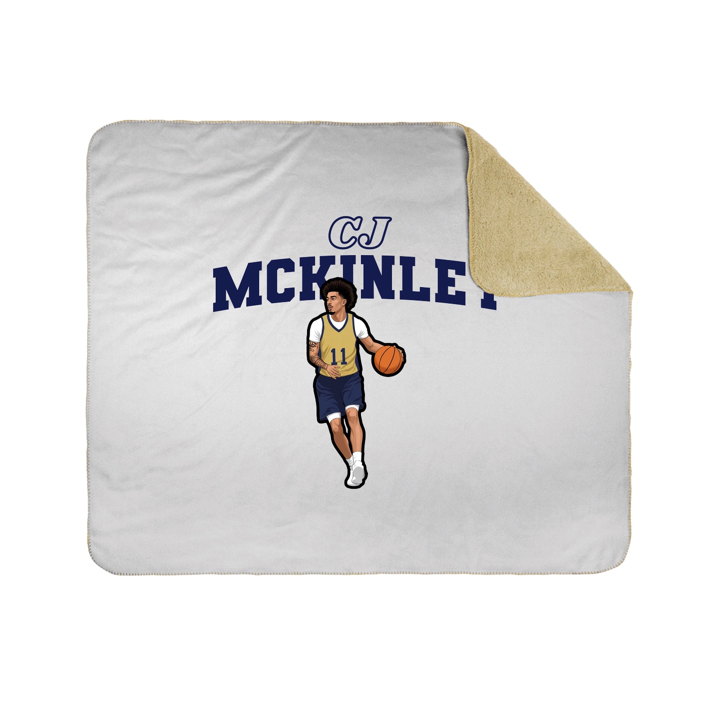 Throw Blanket — Name Arch in White