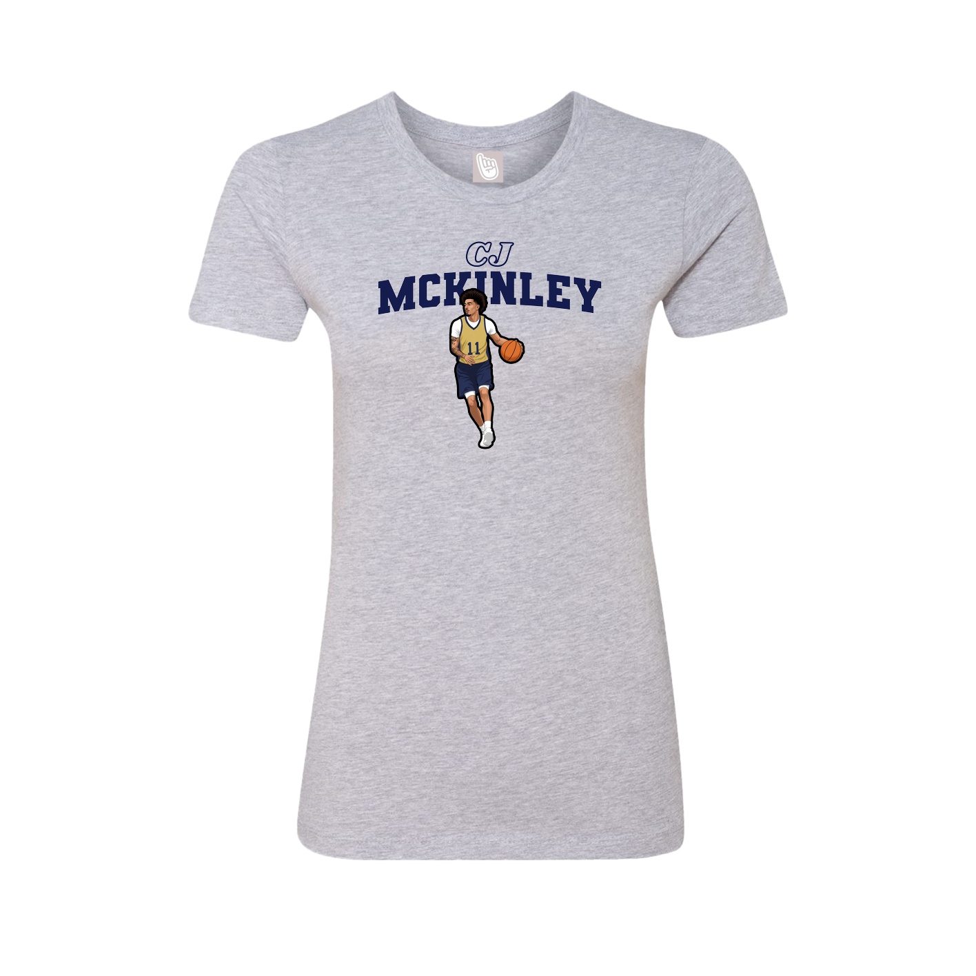 Fitted Women's Tee — Name Arch in Grey