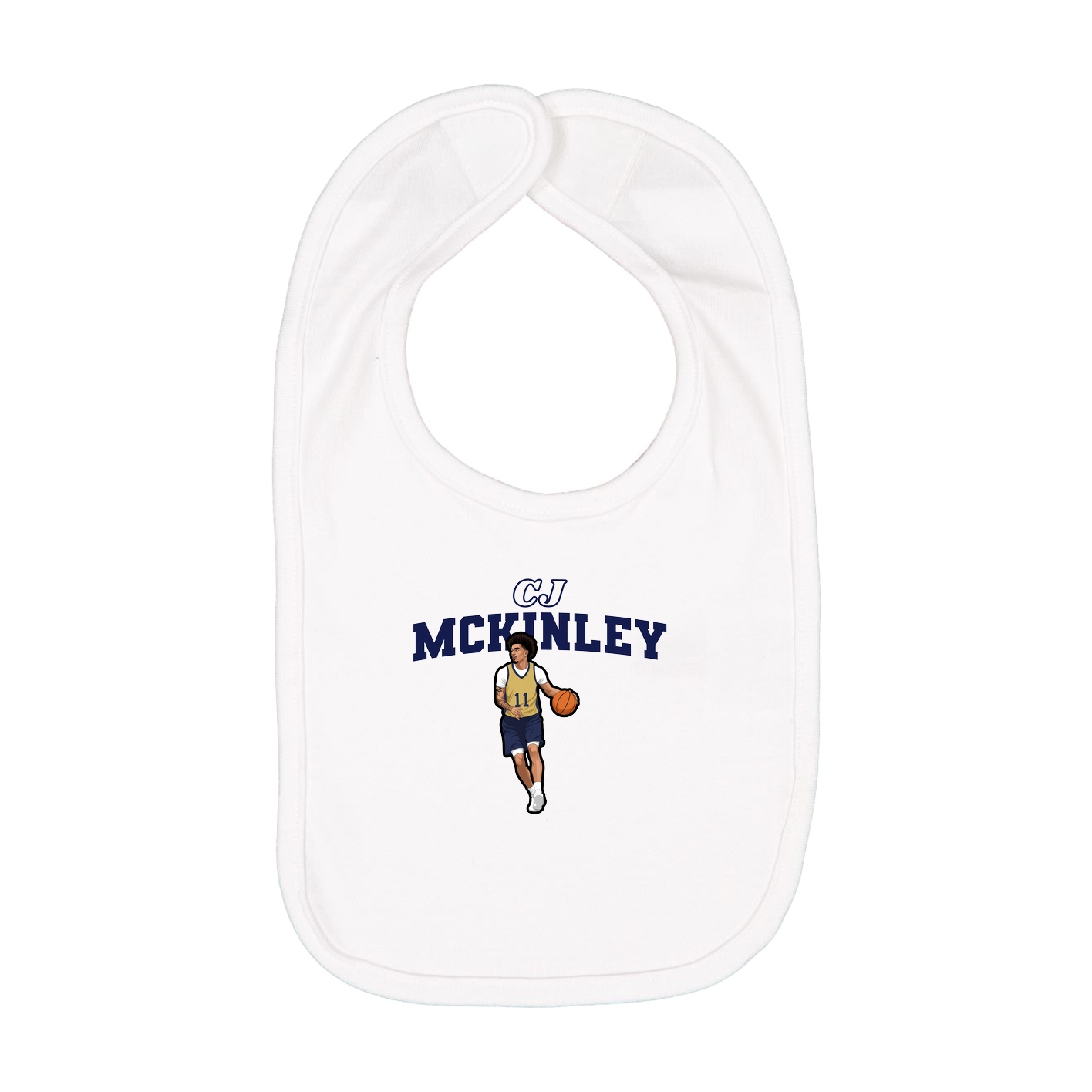 Infant Bib — Name Arch in White