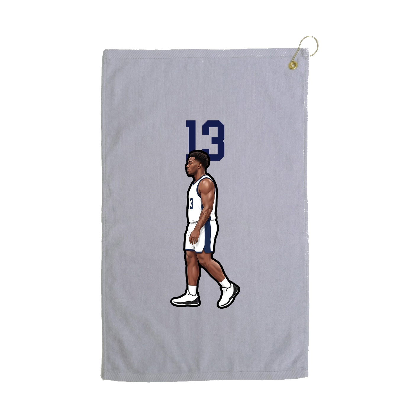 Golf Towel — Number Top in Grey