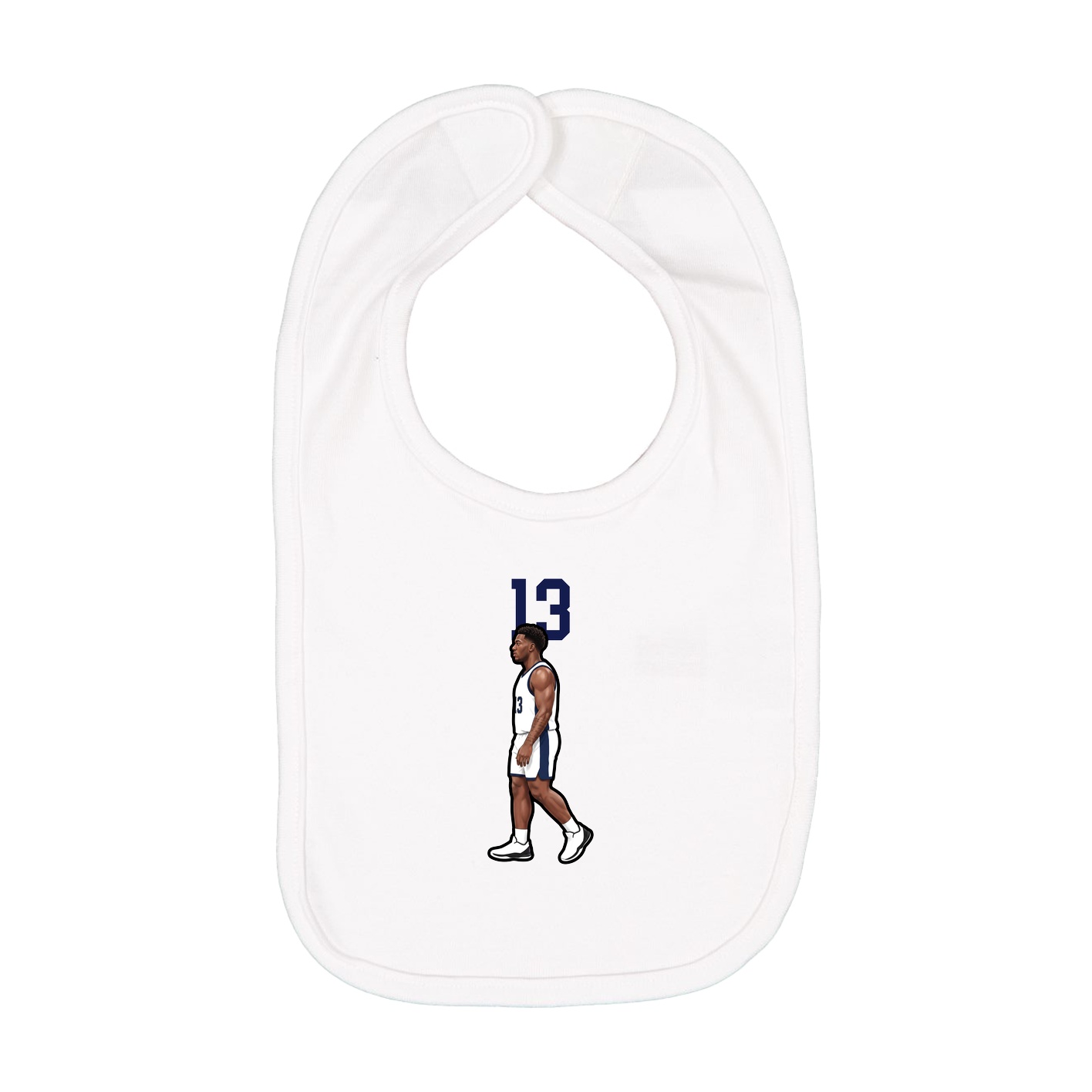 Infant Bib — Number Top in White