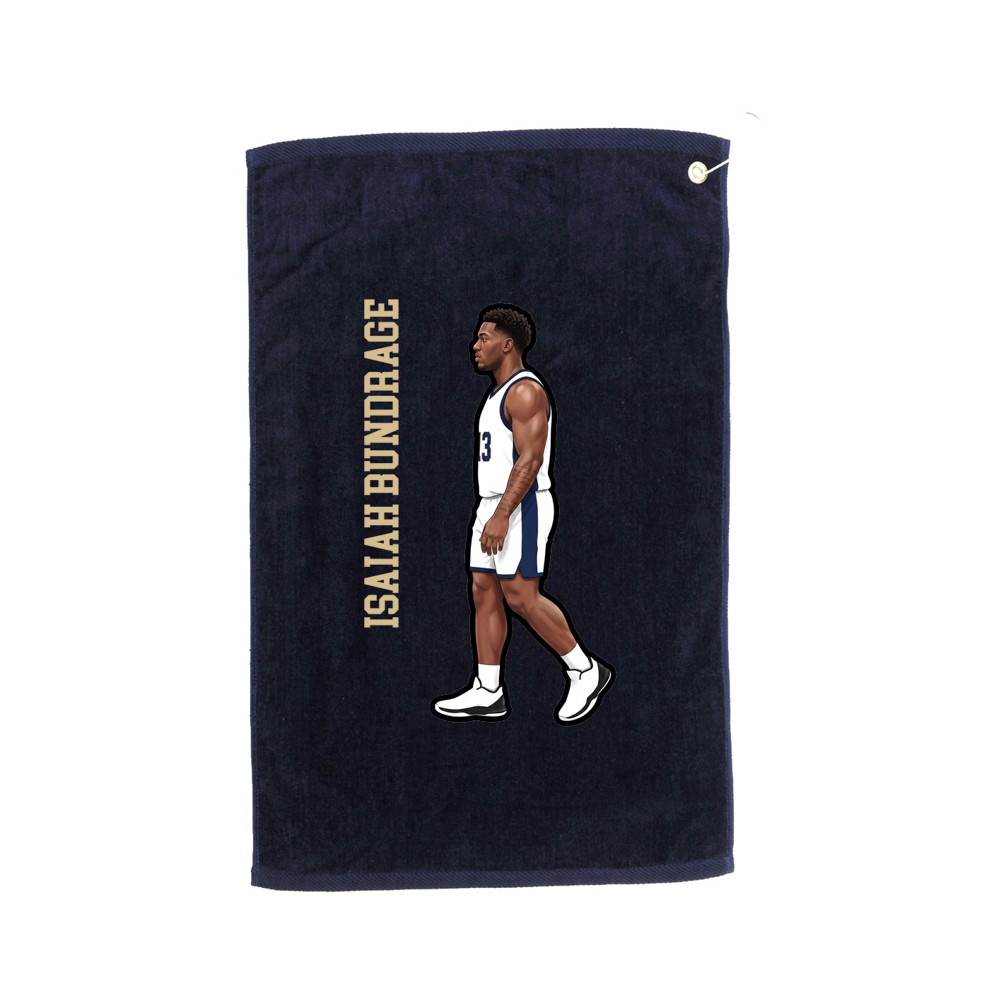 Golf Towel — Name Vertical in Navy