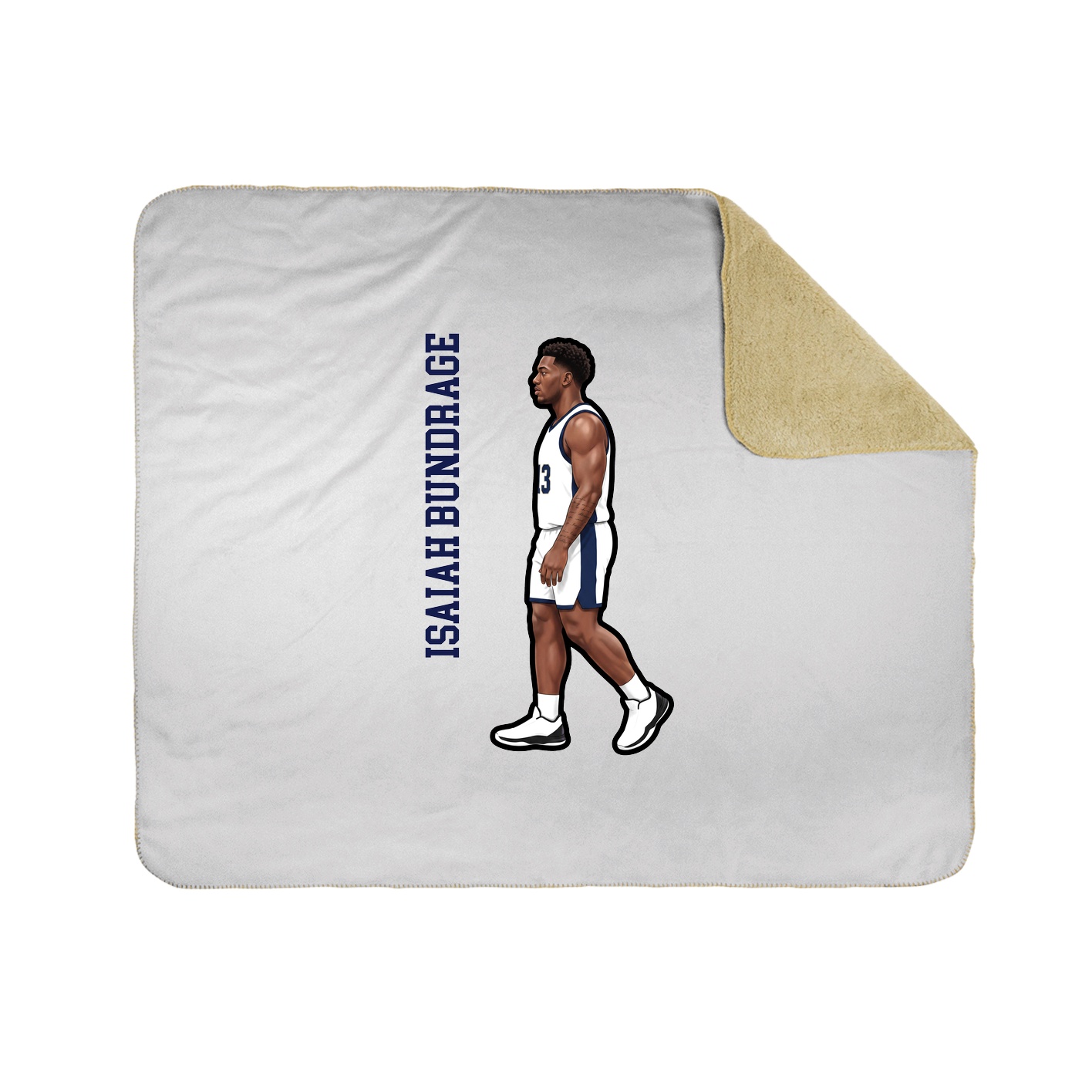 Throw Blanket — Name Vertical in White