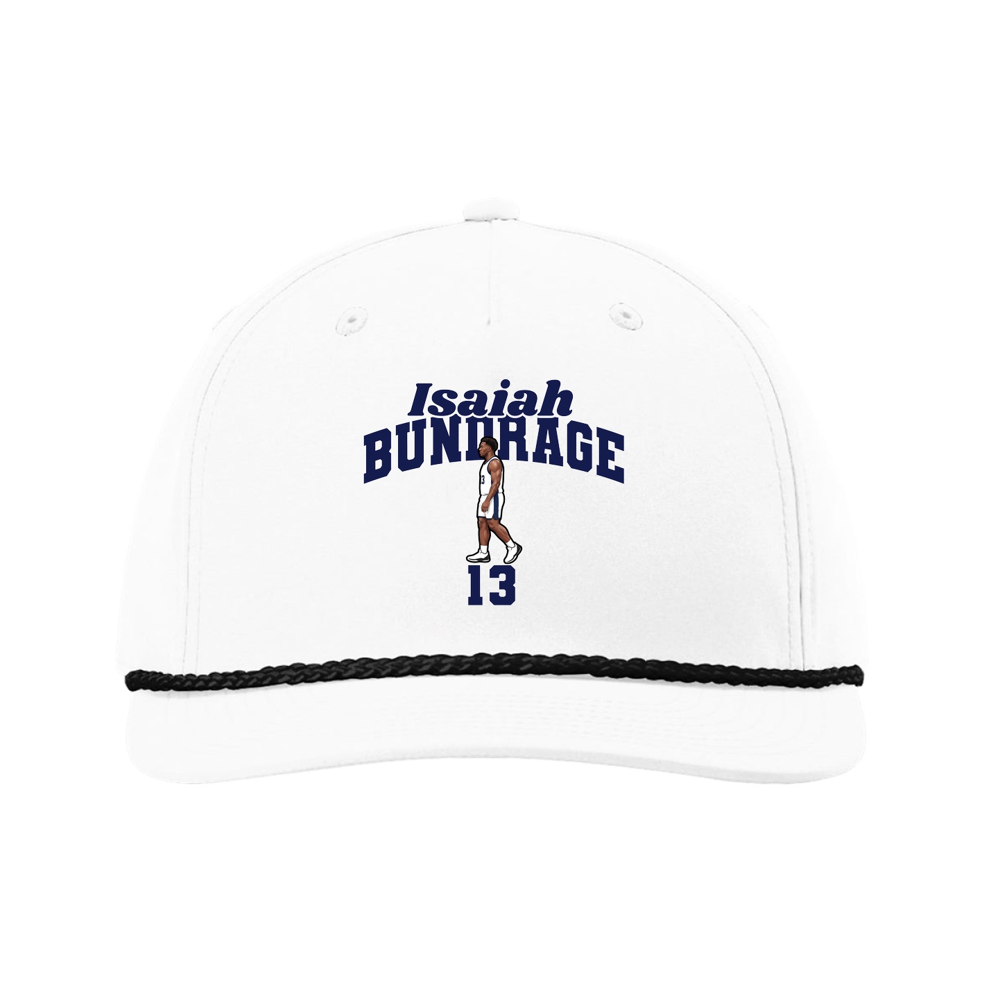 Five-Panel Classic Rope Cap — Signature Arch in White