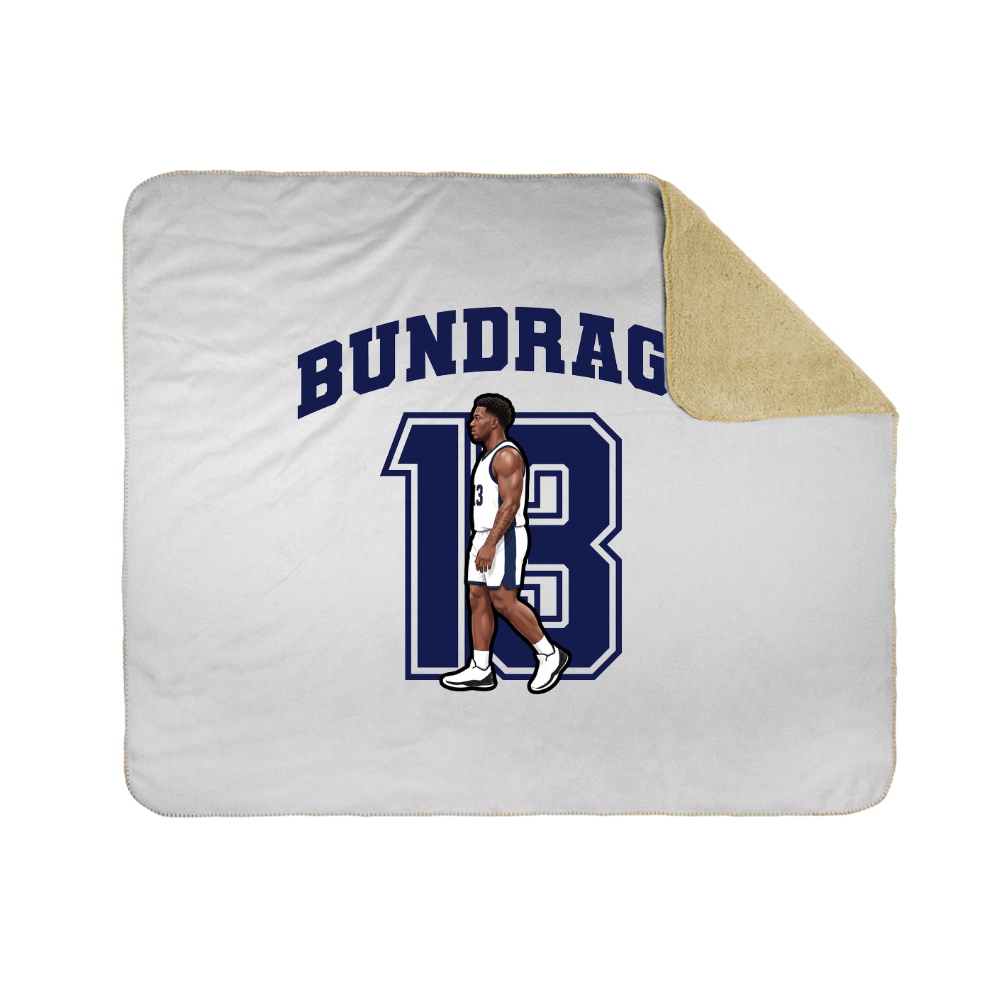 Throw Blanket — Number in White