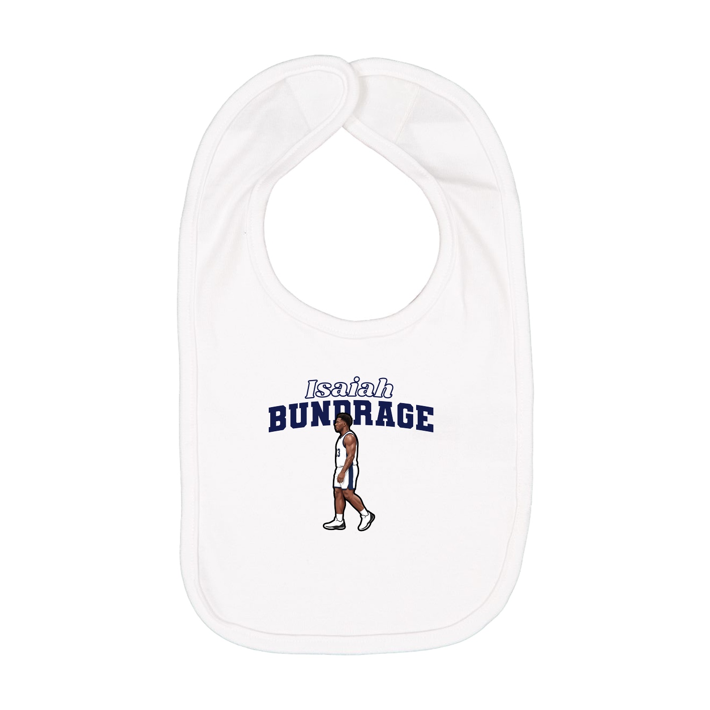 Infant Bib — Name Arch in White