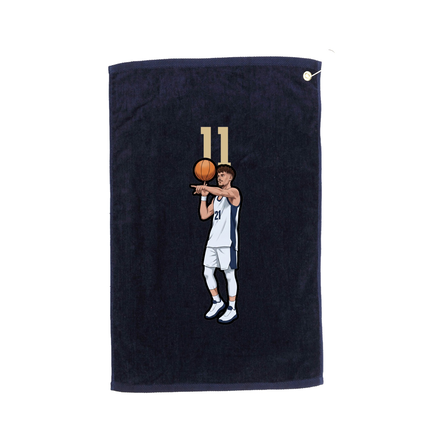 Golf Towel — Number Top in Navy
