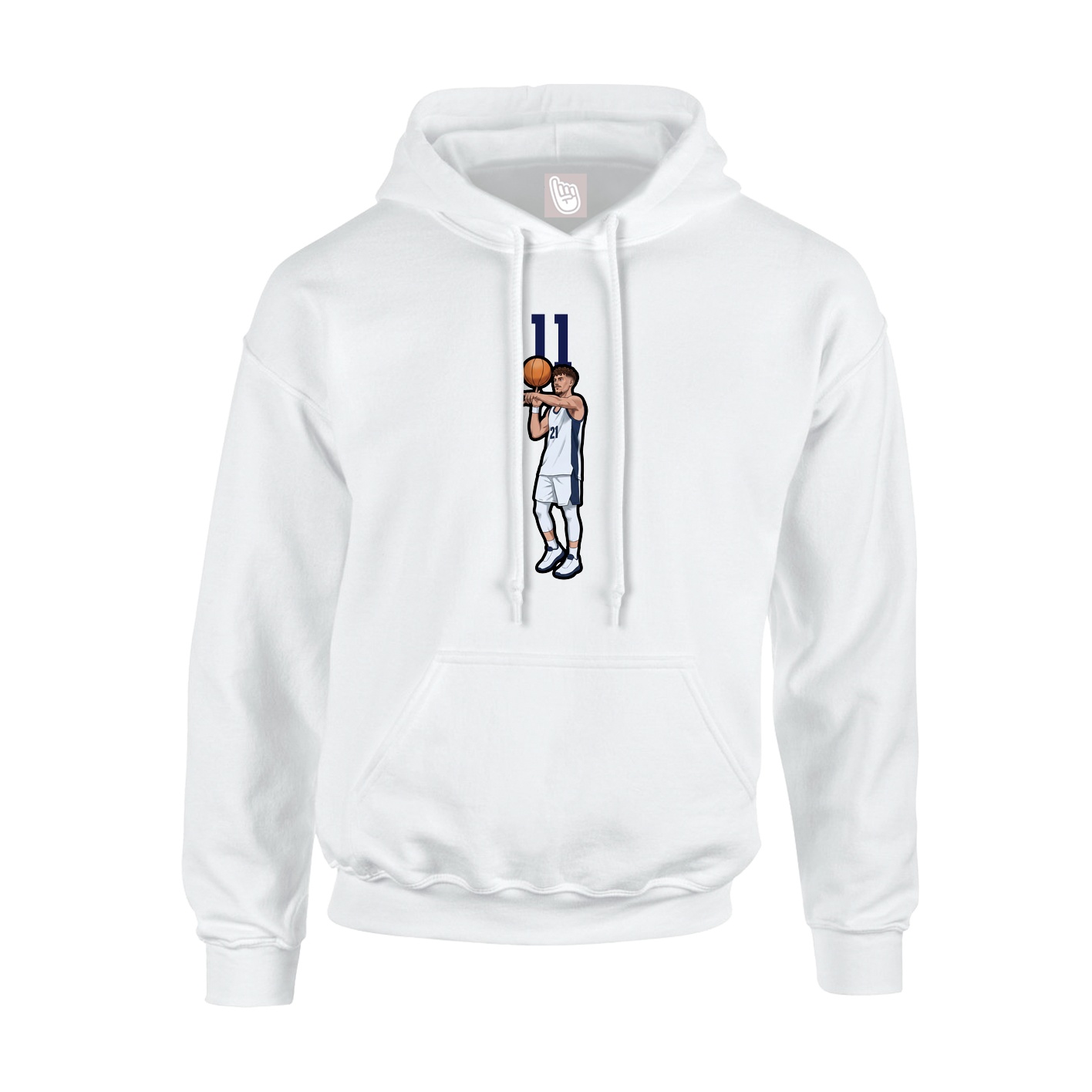Hoodie — Number Top in White