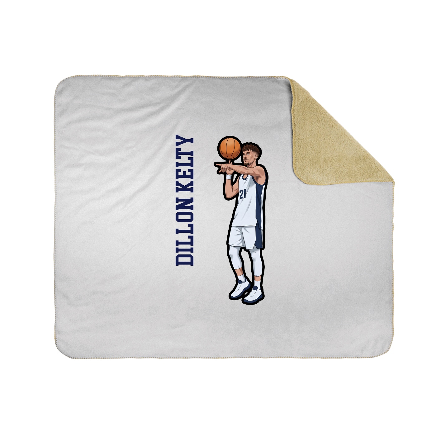 Throw Blanket — Name Vertical in White