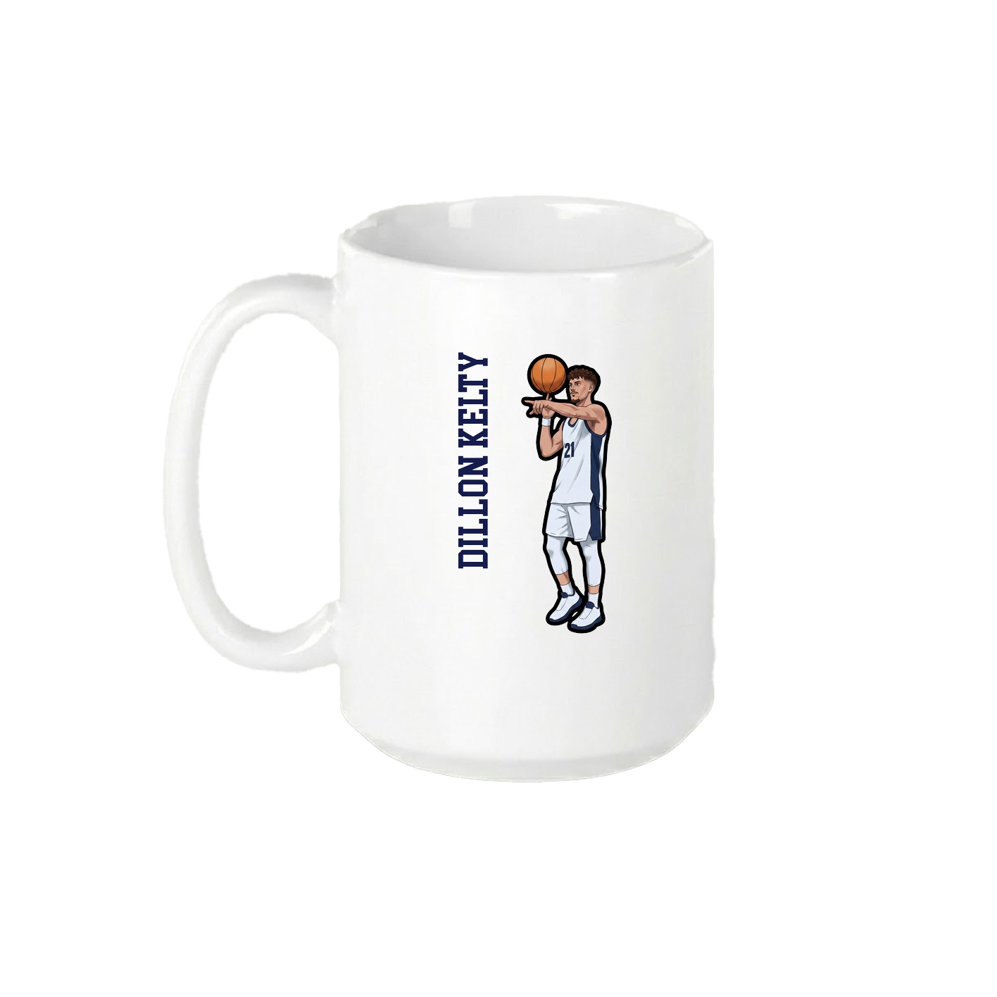 15oz Coffee Mug — Name Vertical in White