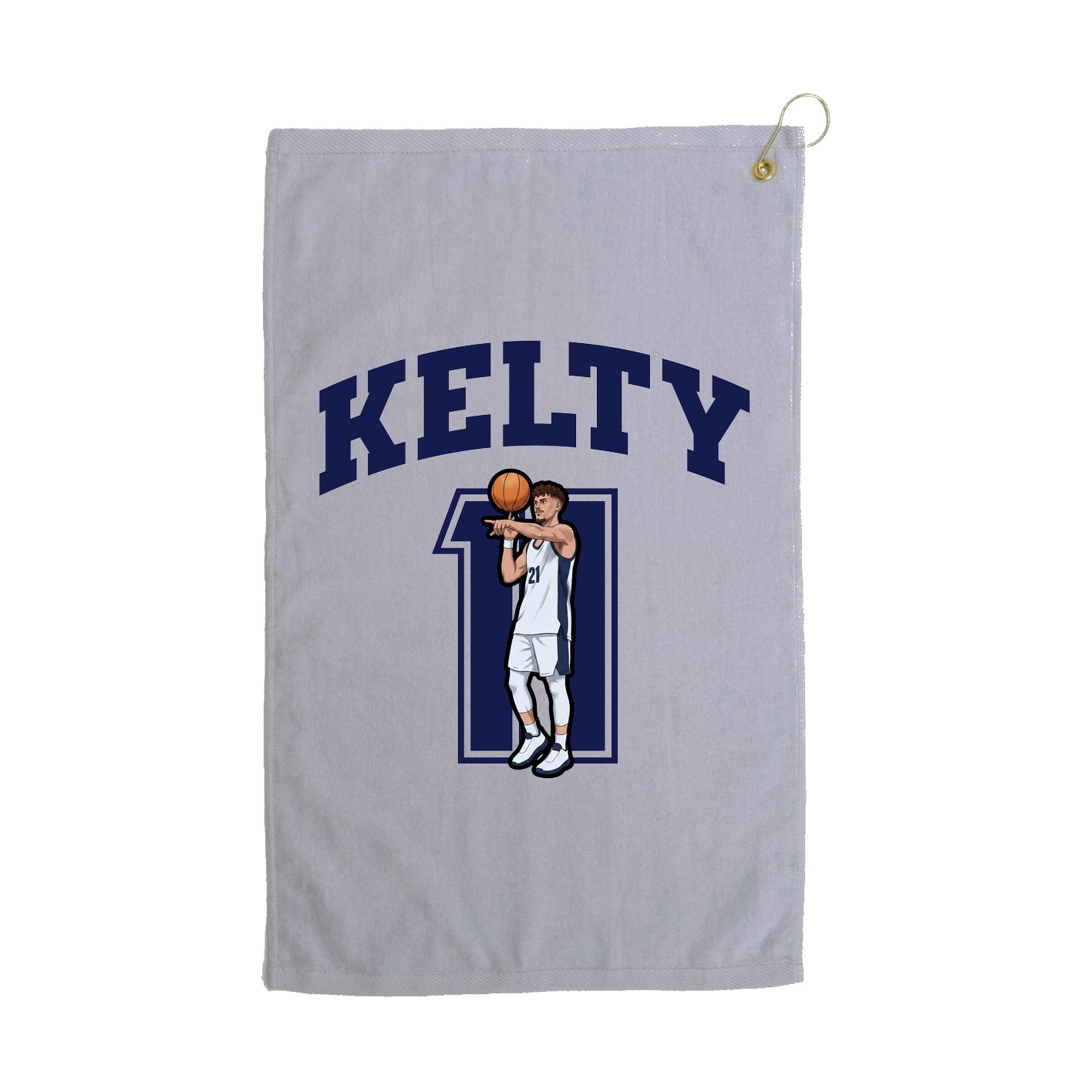 Golf Towel — Number in Grey