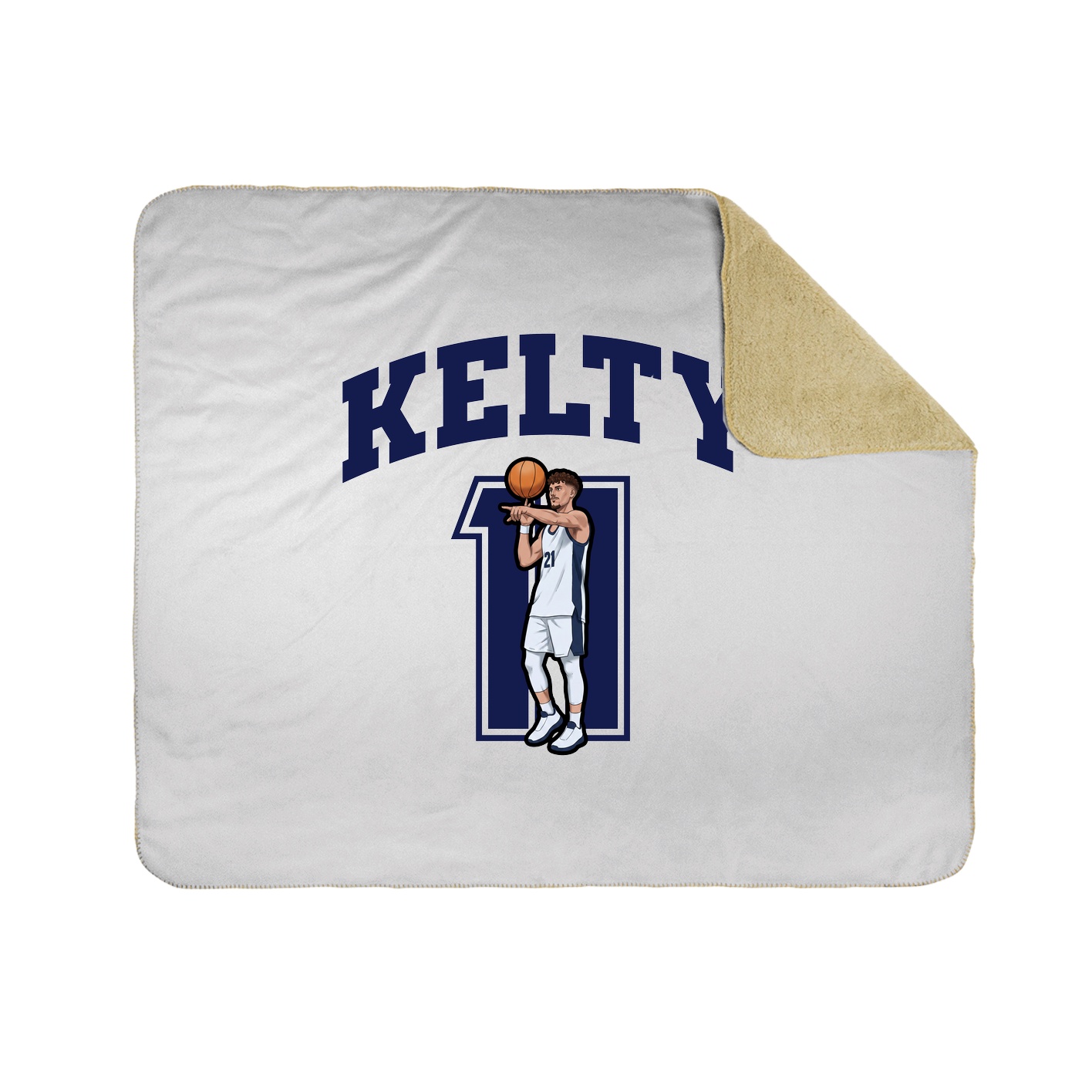Throw Blanket — Number in White