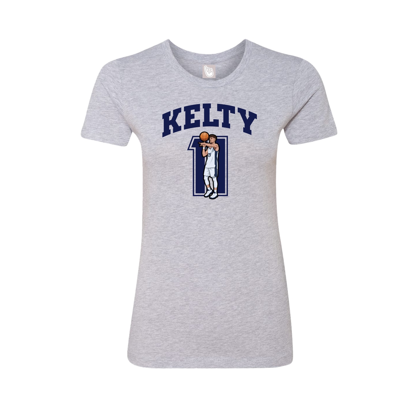 Fitted Women's Tee — Number in Grey