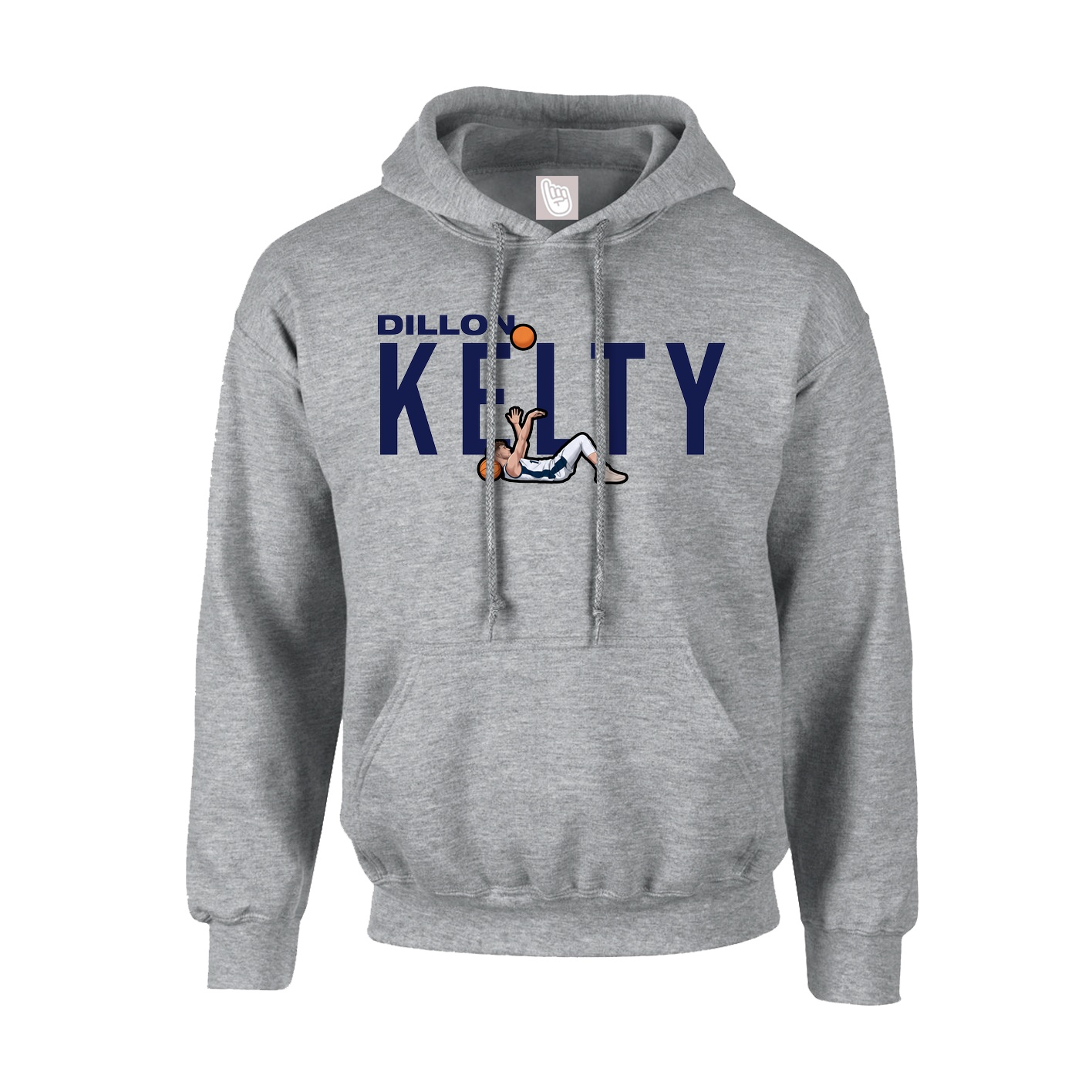 Youth Hoodie — Player Name in Grey