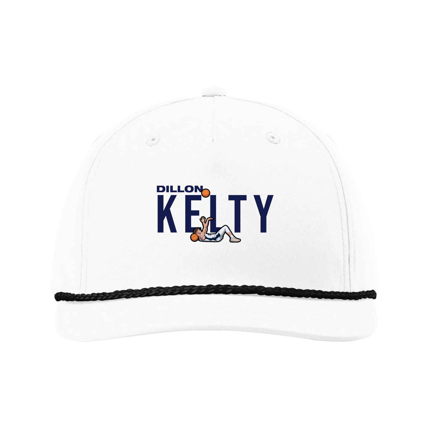 Five-Panel Classic Rope Cap — Player Name in White