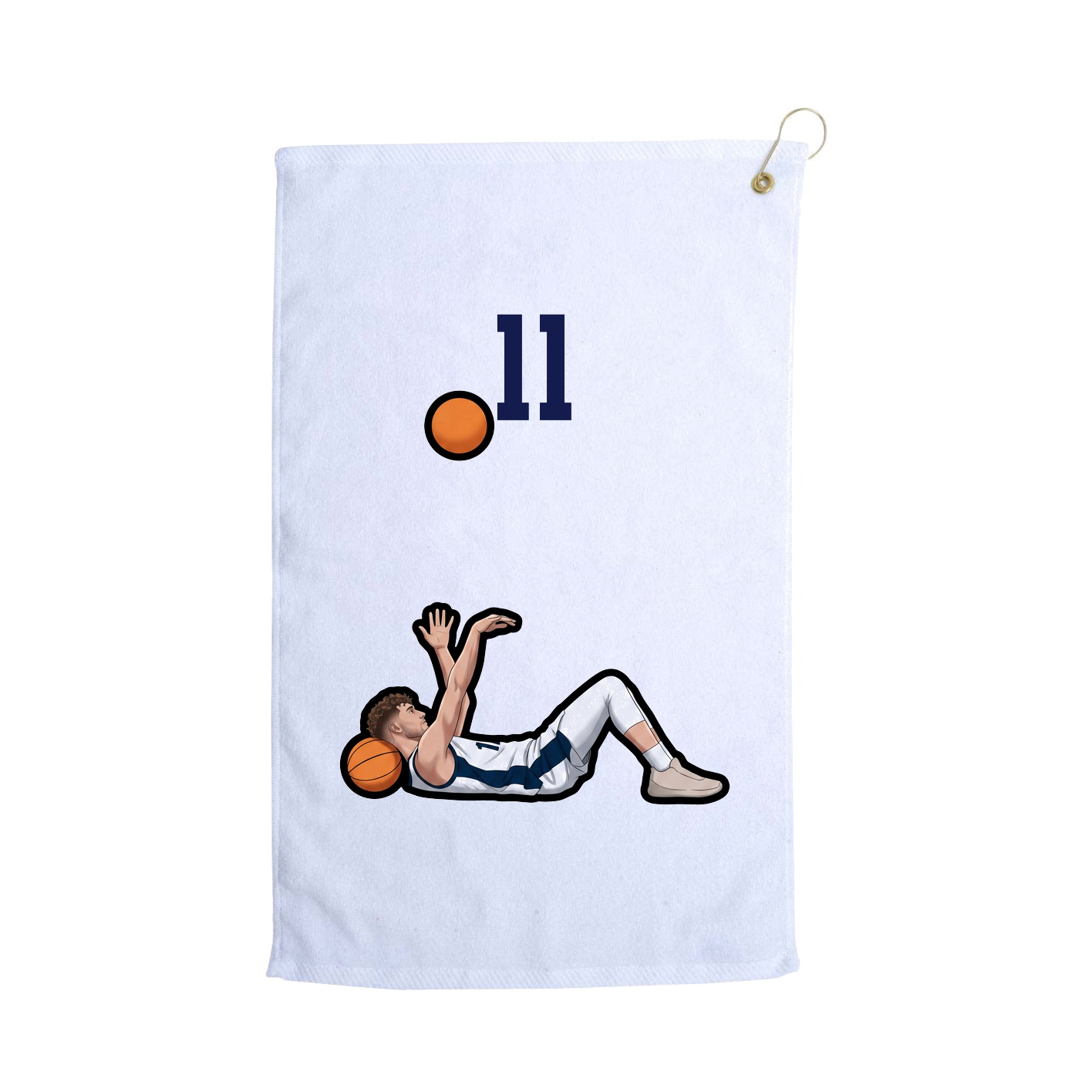 Golf Towel — Number Top in White