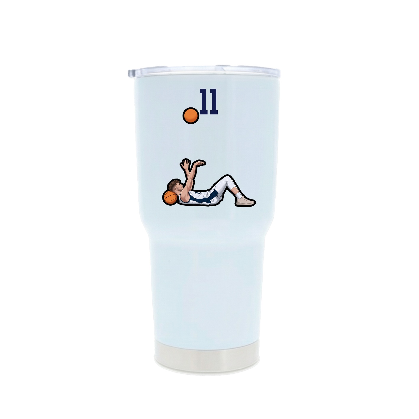 30oz Stainless Steel Tumbler — Number Top in White