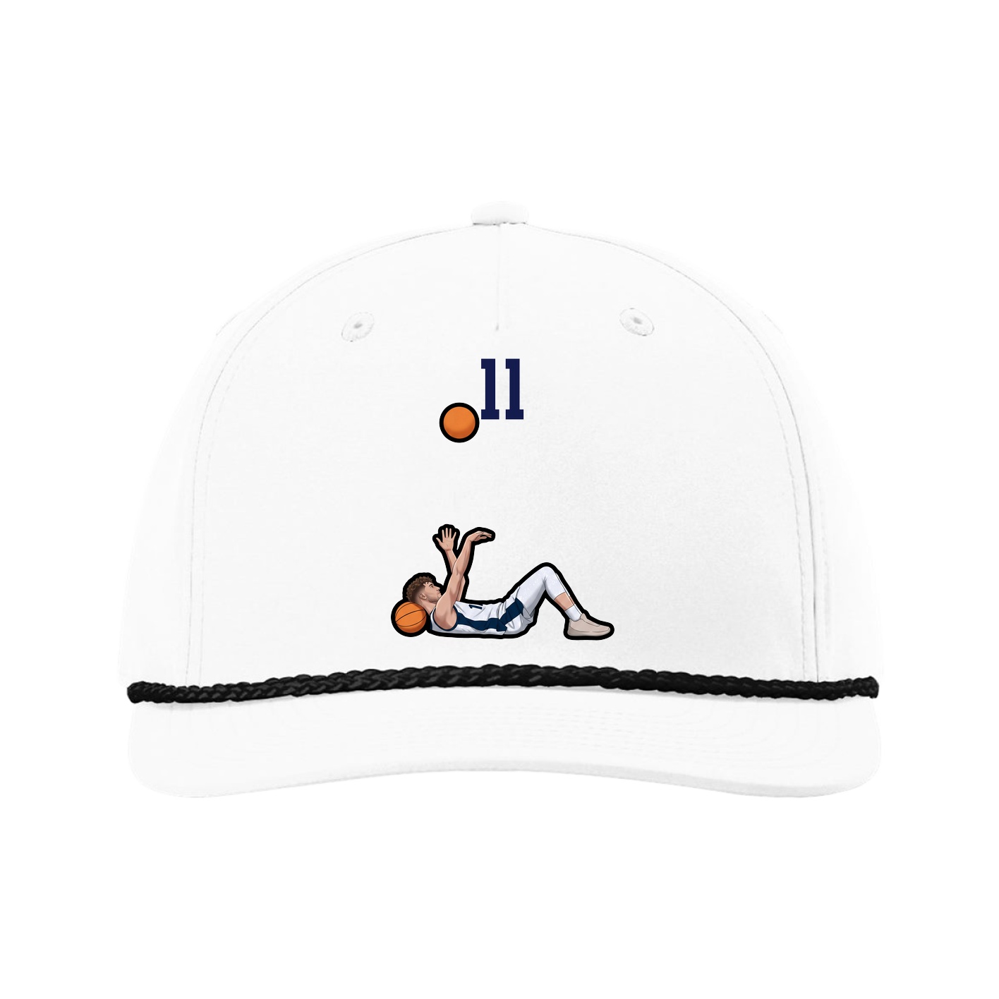 Five-Panel Classic Rope Cap — Number Top in White