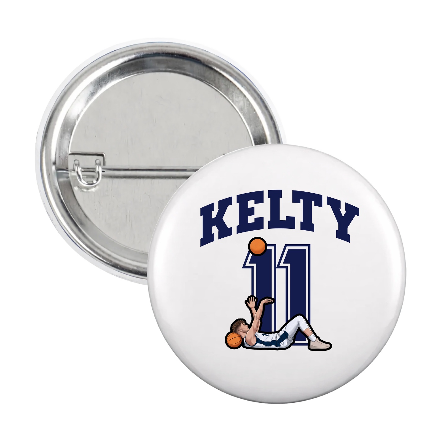 Game Day Button — Number in White