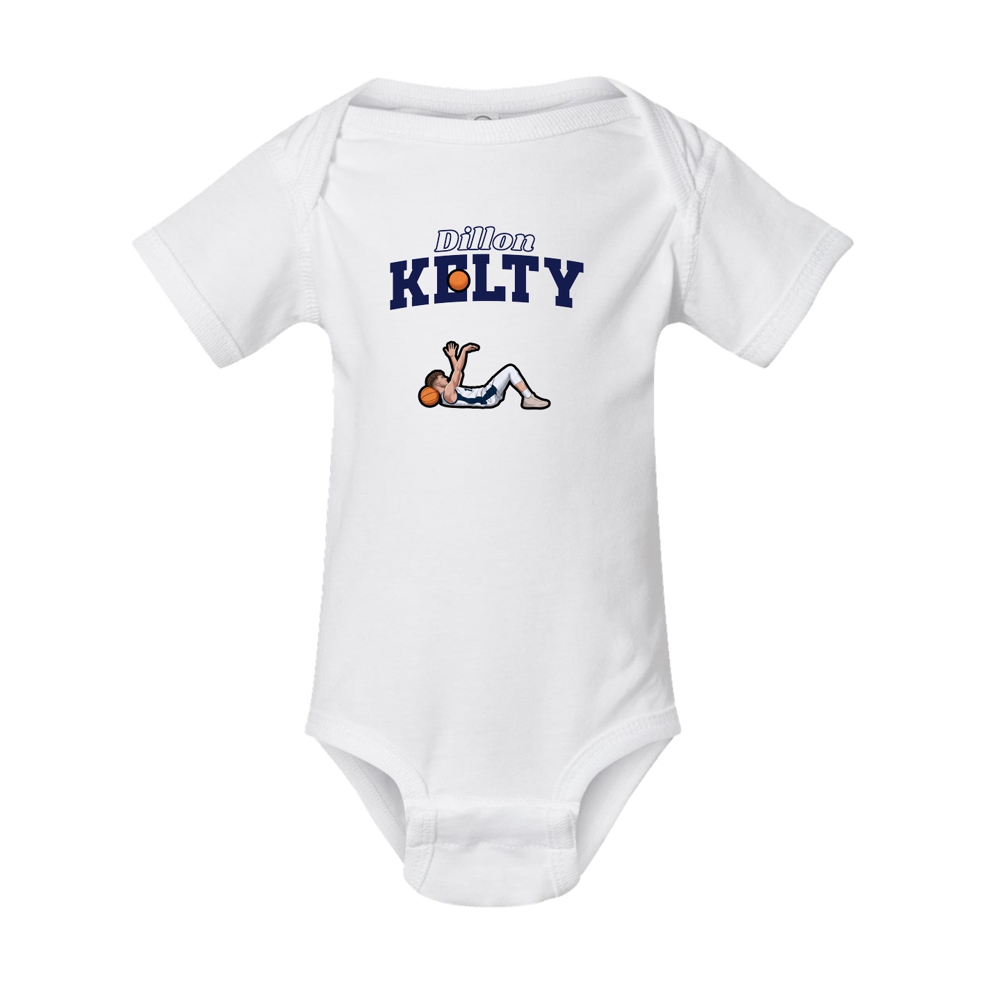 Baby Onesie — Name Arch in White