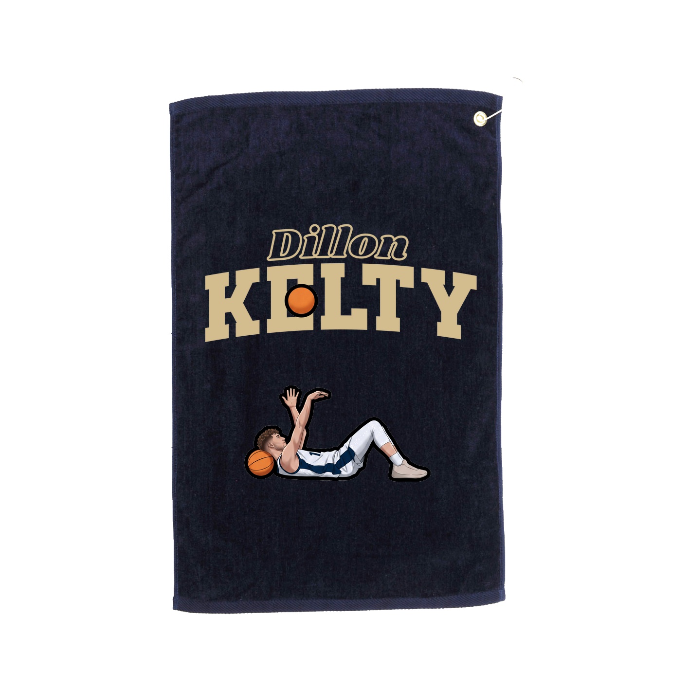 Golf Towel — Name Arch in Navy