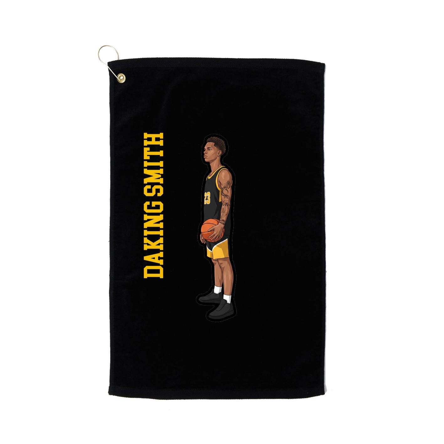 Golf Towel — Name Vertical in Black