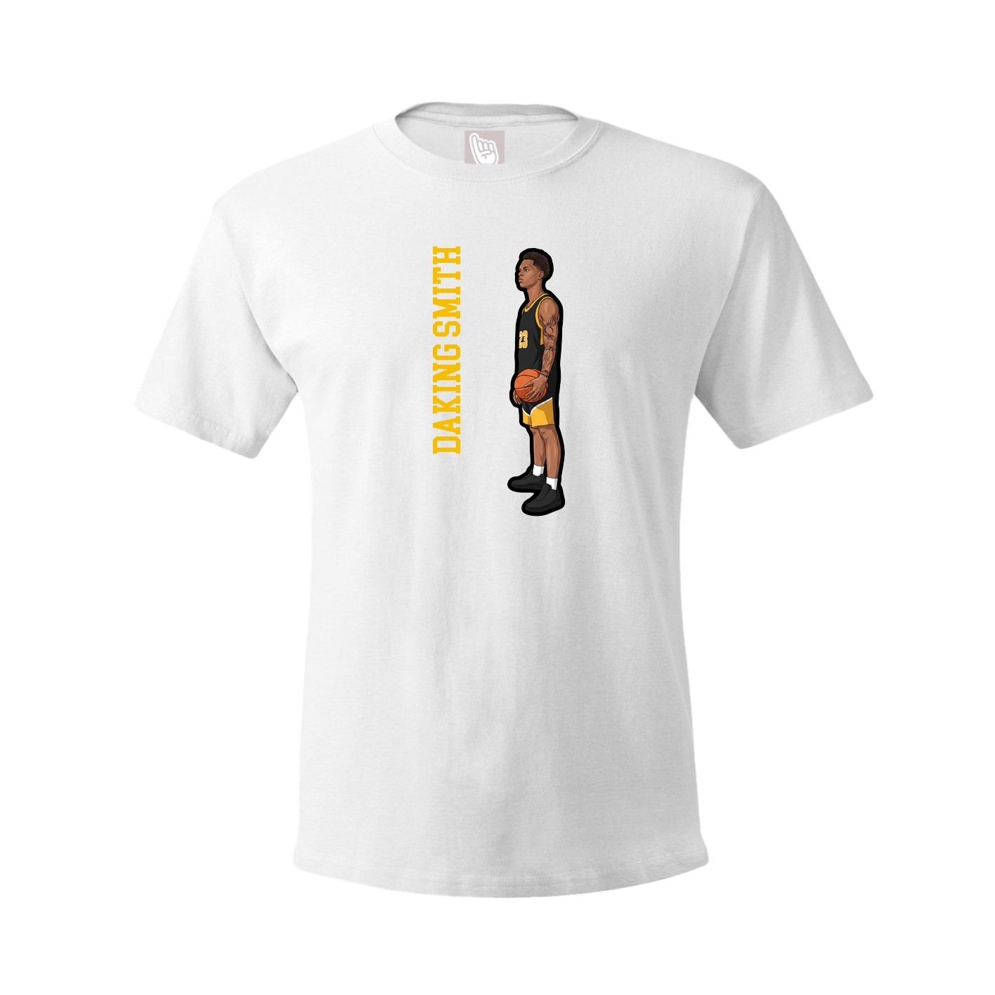Tee — Name Vertical in White
