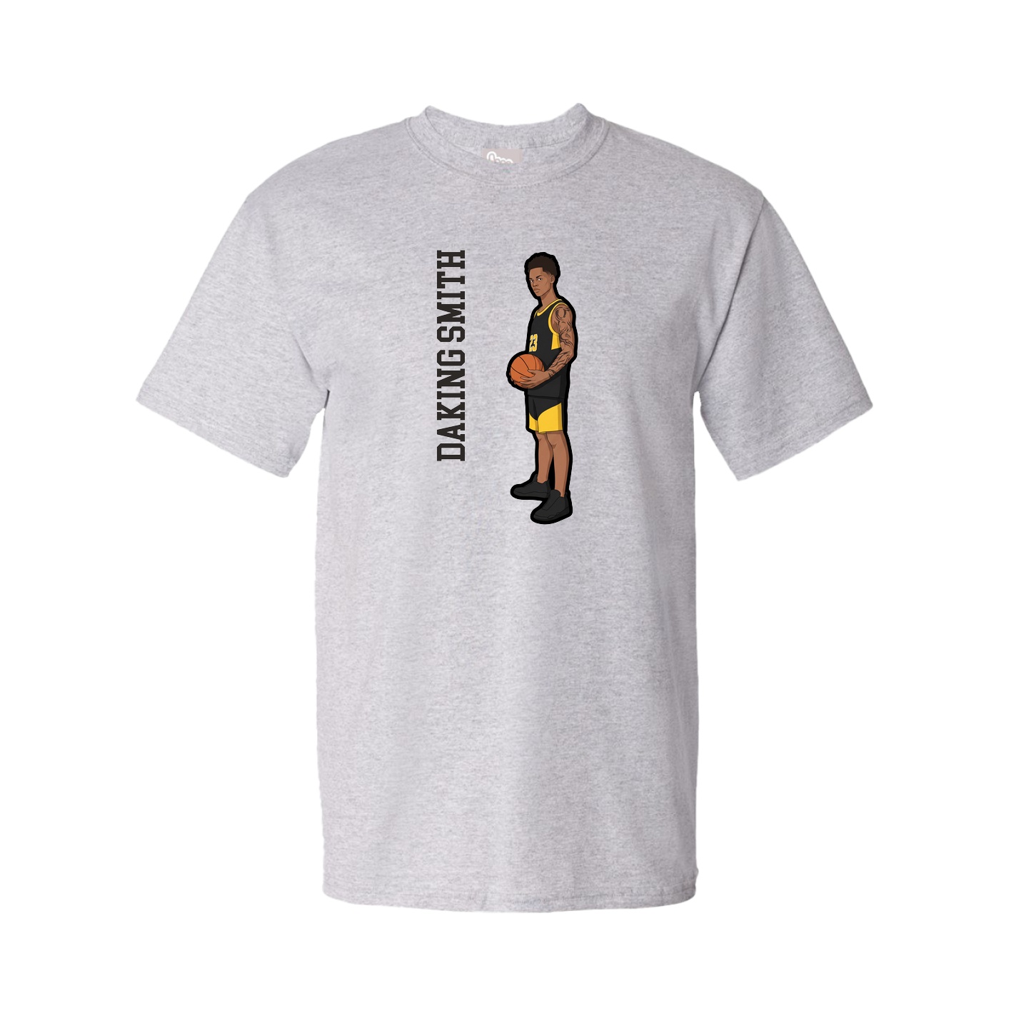 Youth Tee — Name Vertical in Grey