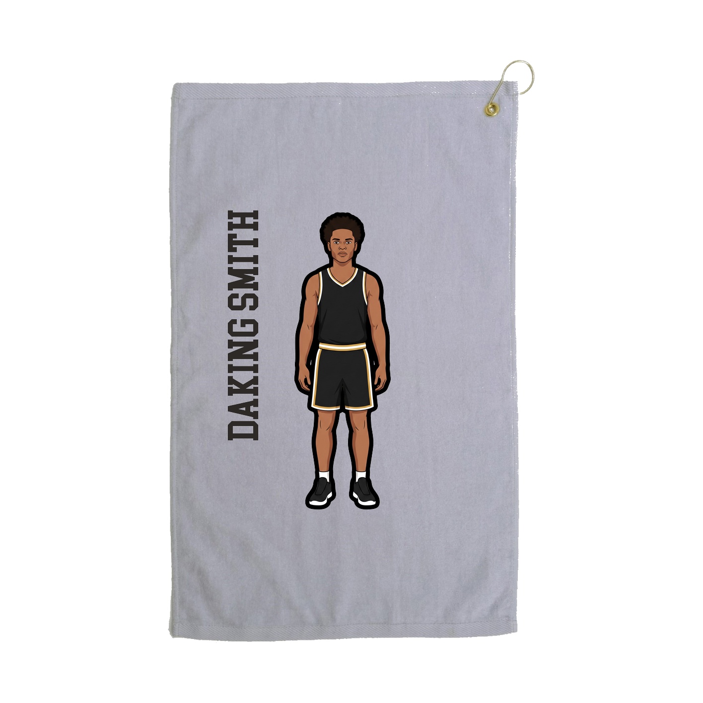 Golf Towel — Name Vertical in Grey