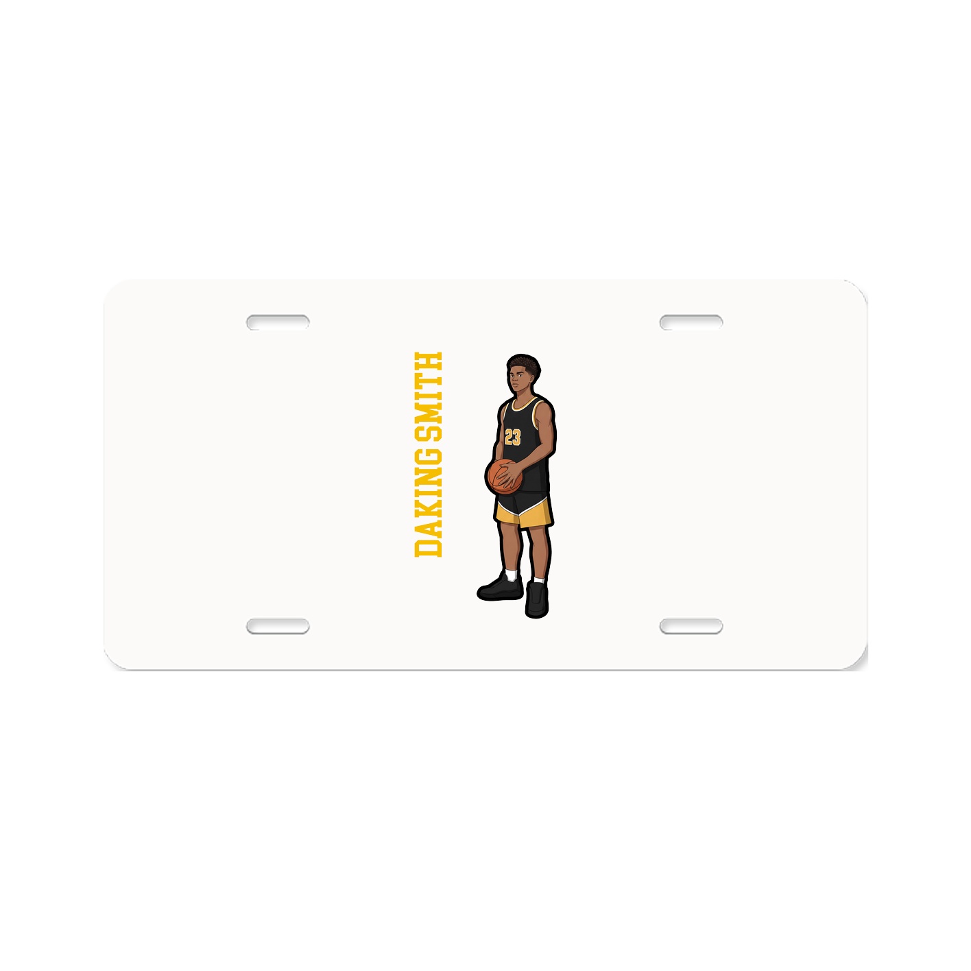 License Plate — Name Vertical in Classic