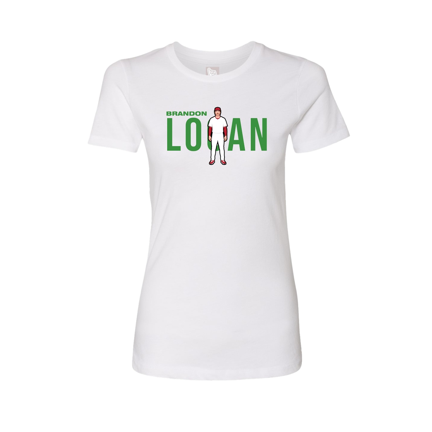 Fitted Women's Tee — Player Name in White