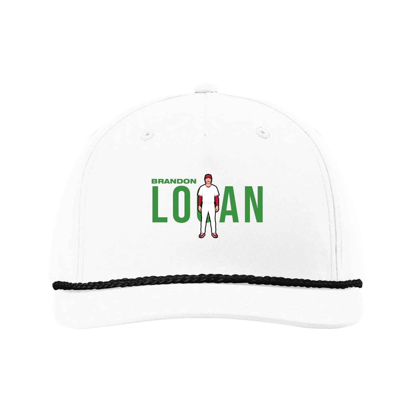 Five-Panel Classic Rope Cap — Player Name in White