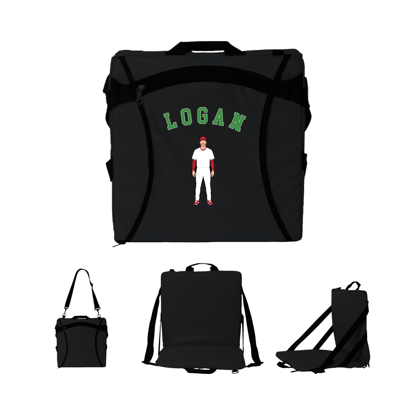 Folding Stadium Seat — Shirsey Arch in Black