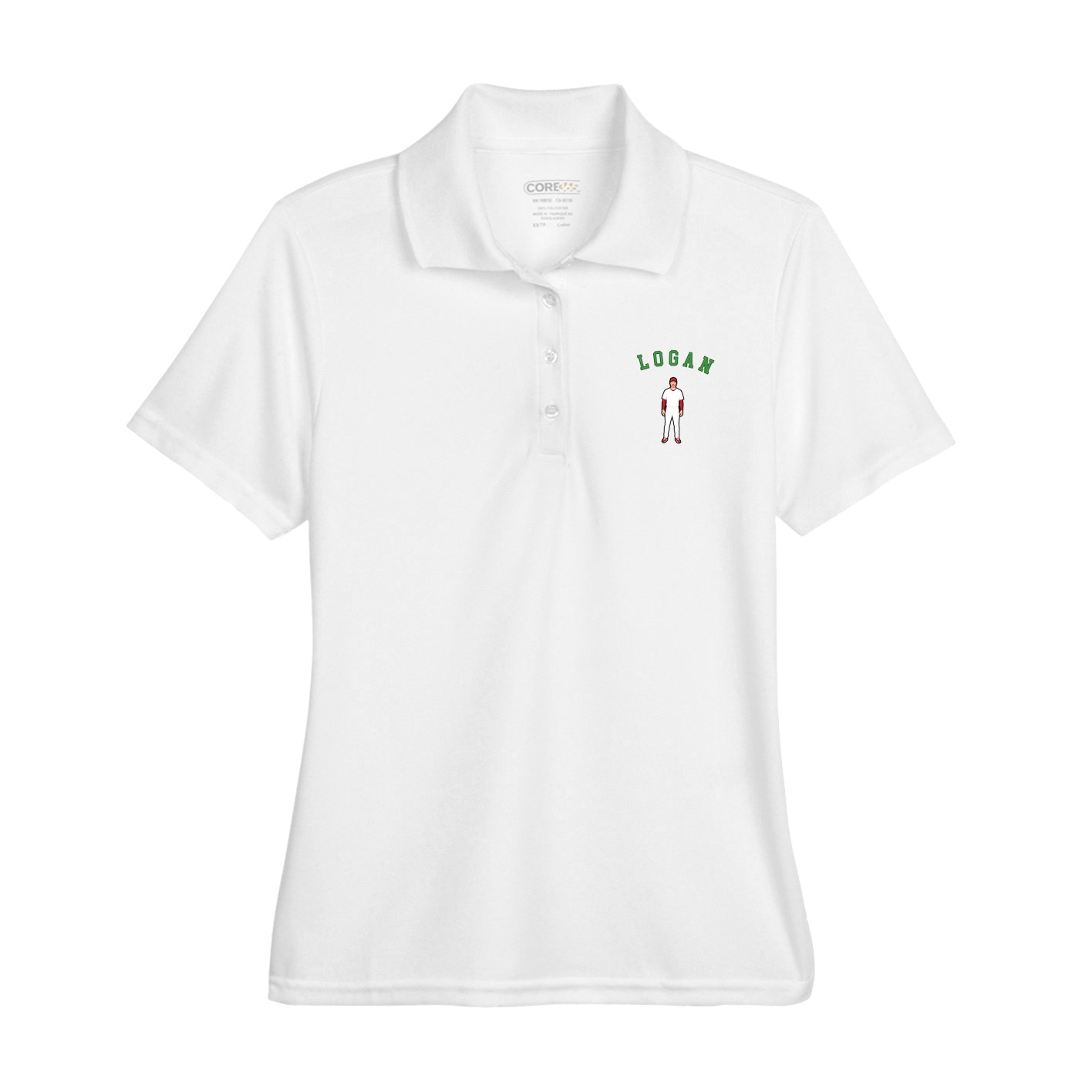 Womens Performance Polo — Shirsey Arch in White