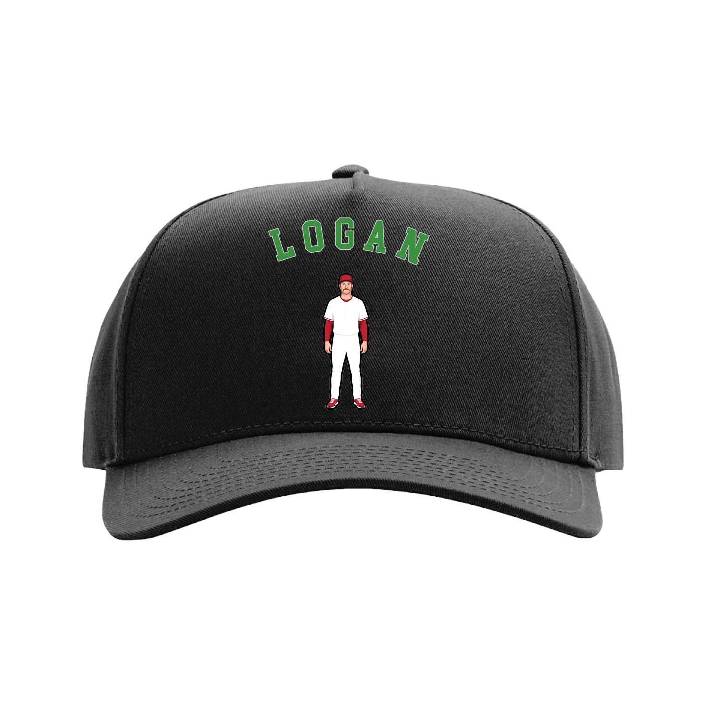 Full Fabric Five-Panel Champ Cap — Shirsey Arch in Black