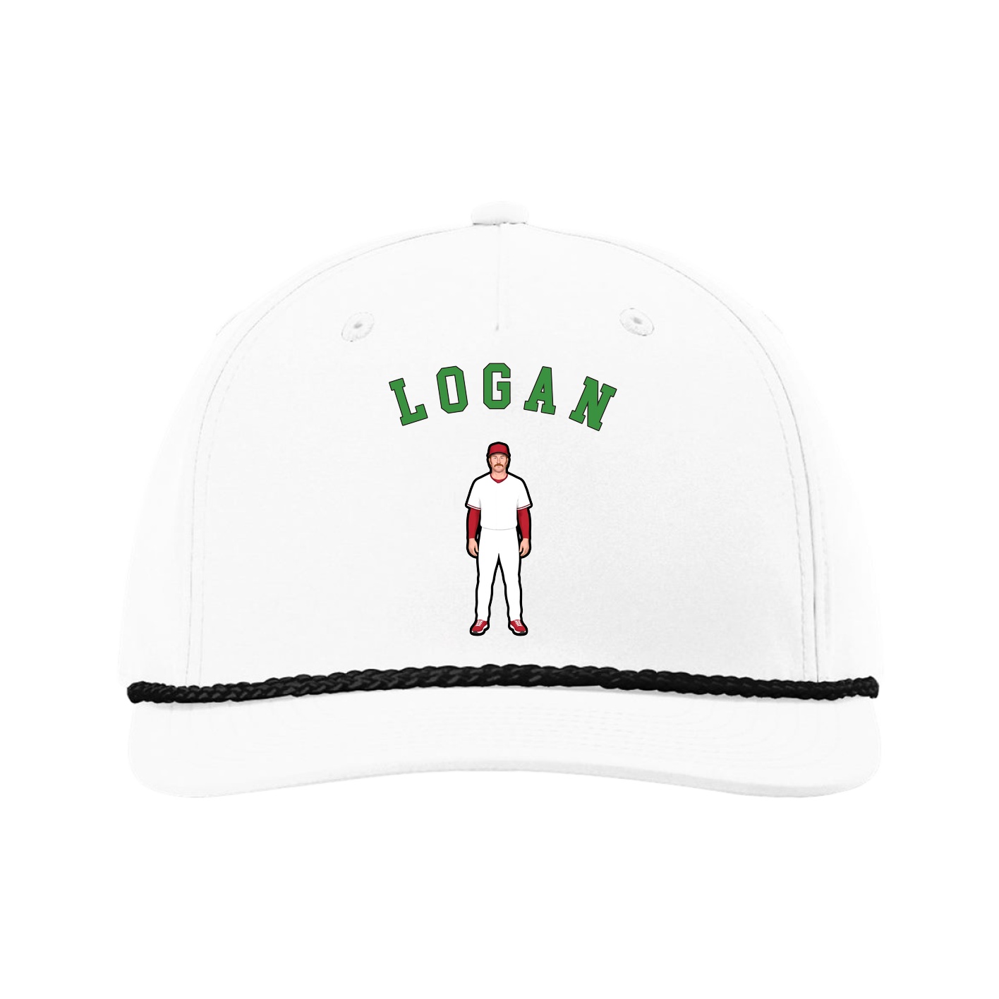 Five-Panel Classic Rope Cap — Shirsey Arch in White
