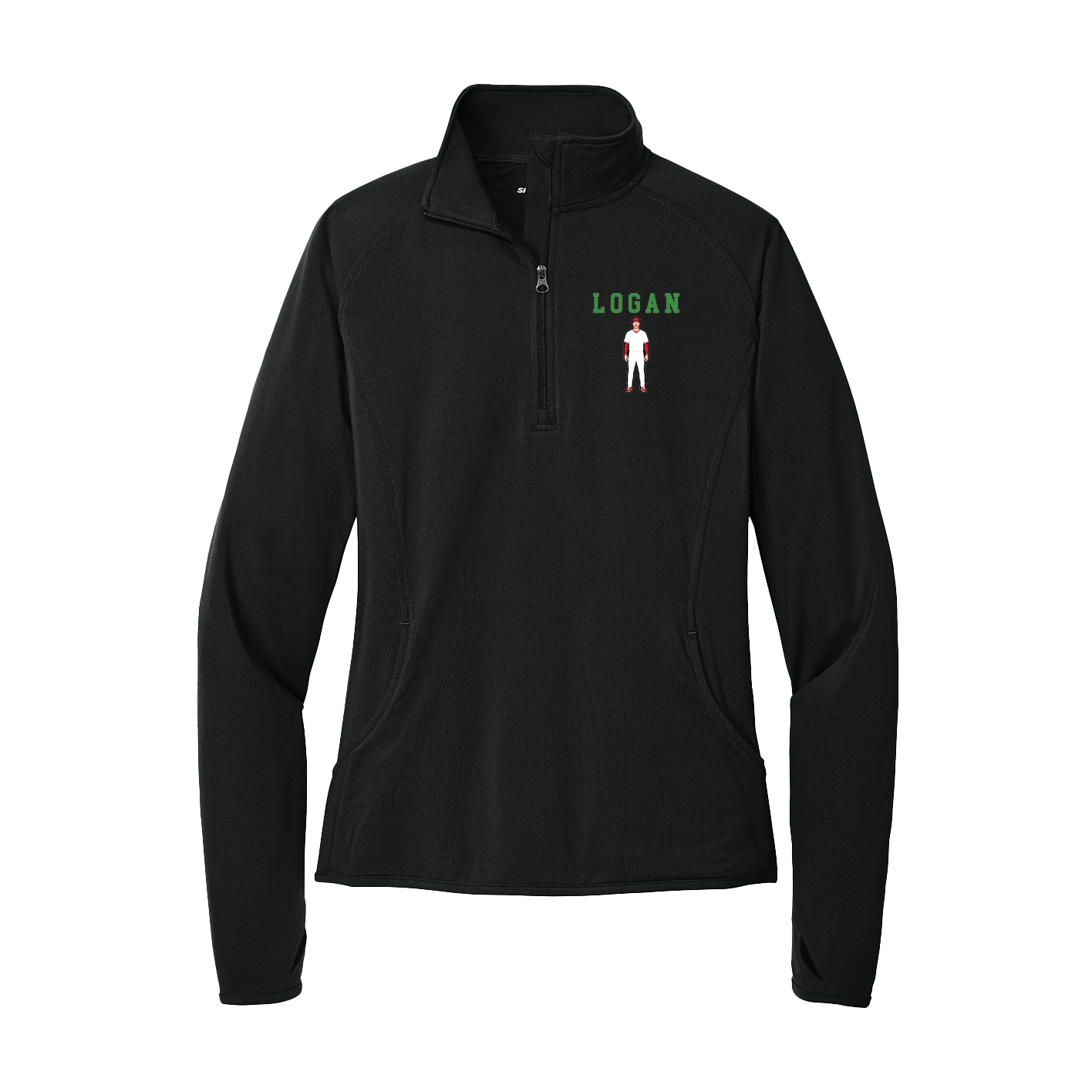 Women's Q-Zip Pullover — Shirsey in Black
