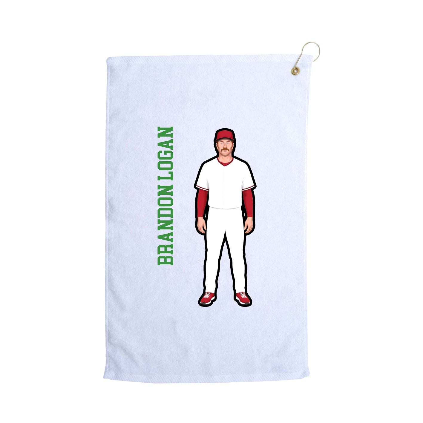 Golf Towel — Name Vertical in White