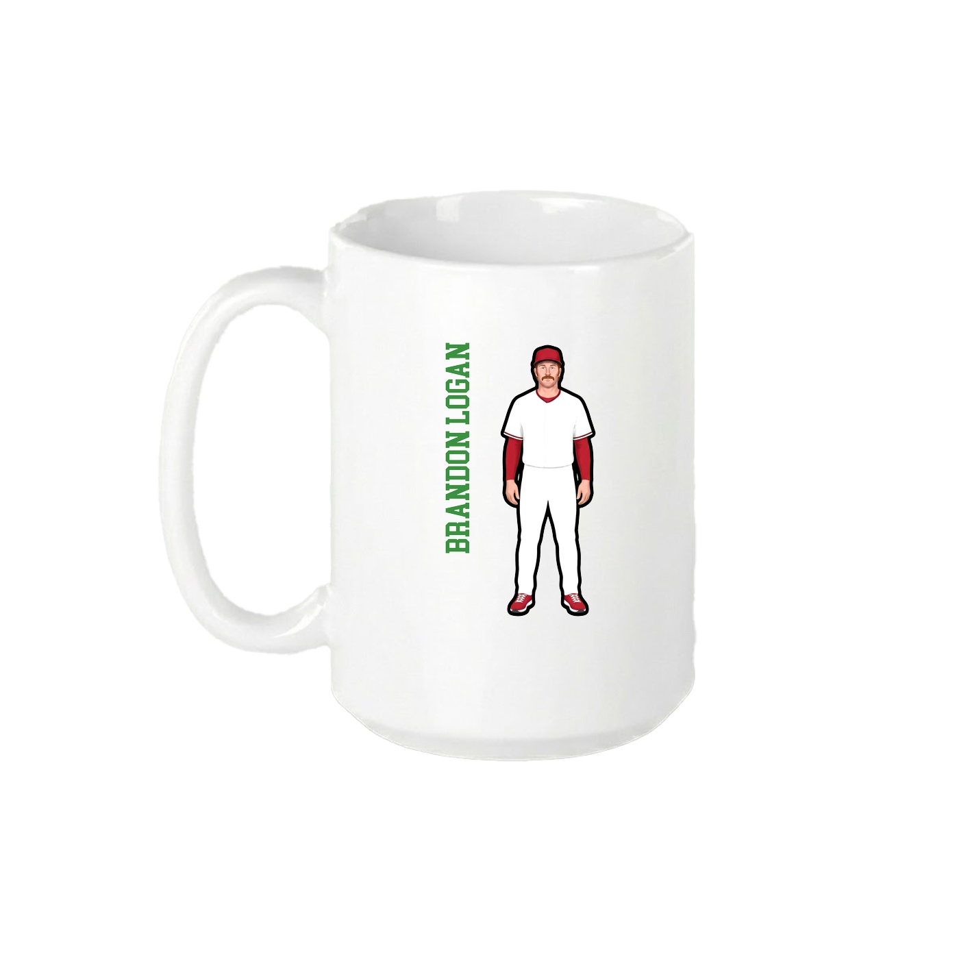 15oz Coffee Mug — Name Vertical in White