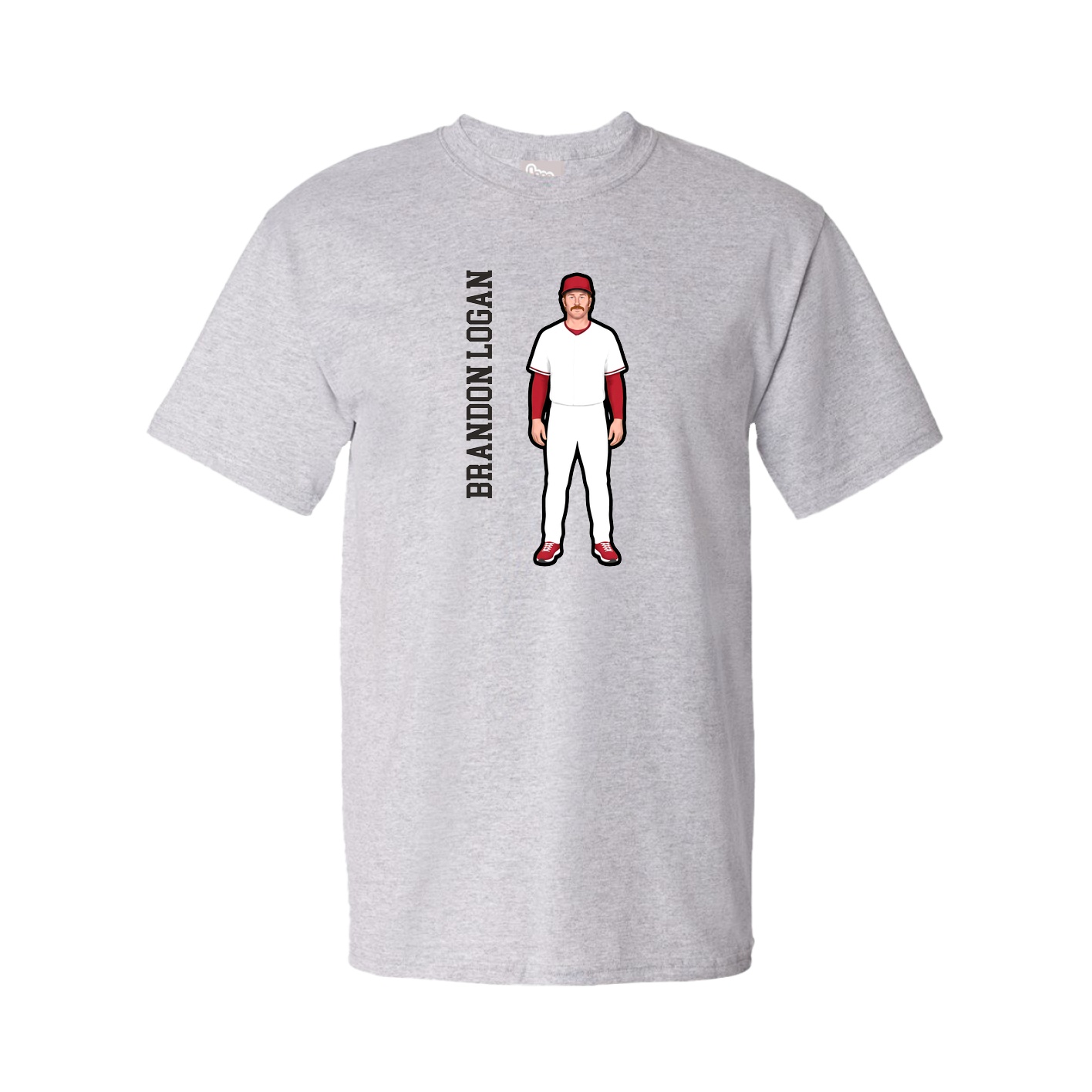 Youth Tee — Name Vertical in Grey