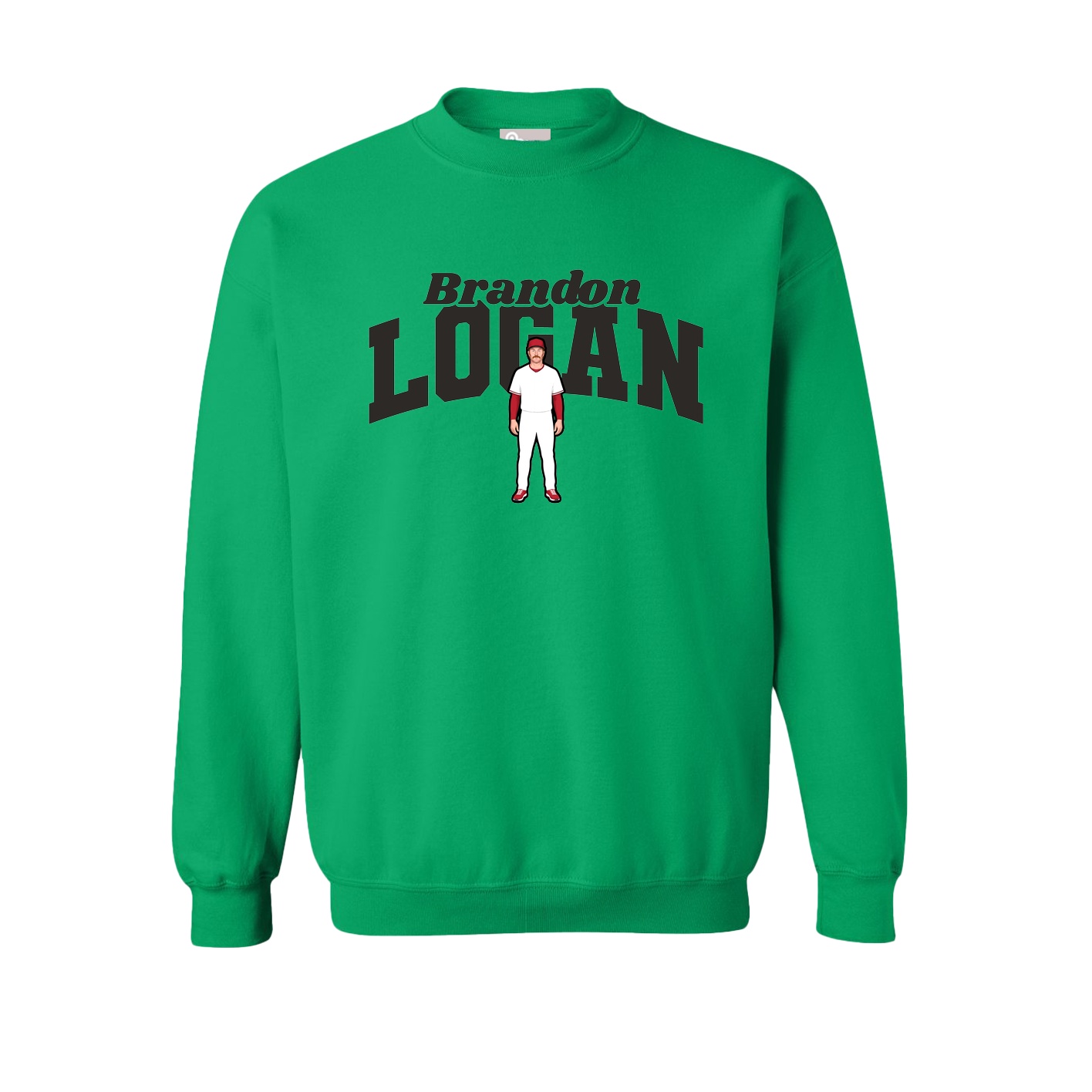 Fleece Crew — Signature Arch in Green