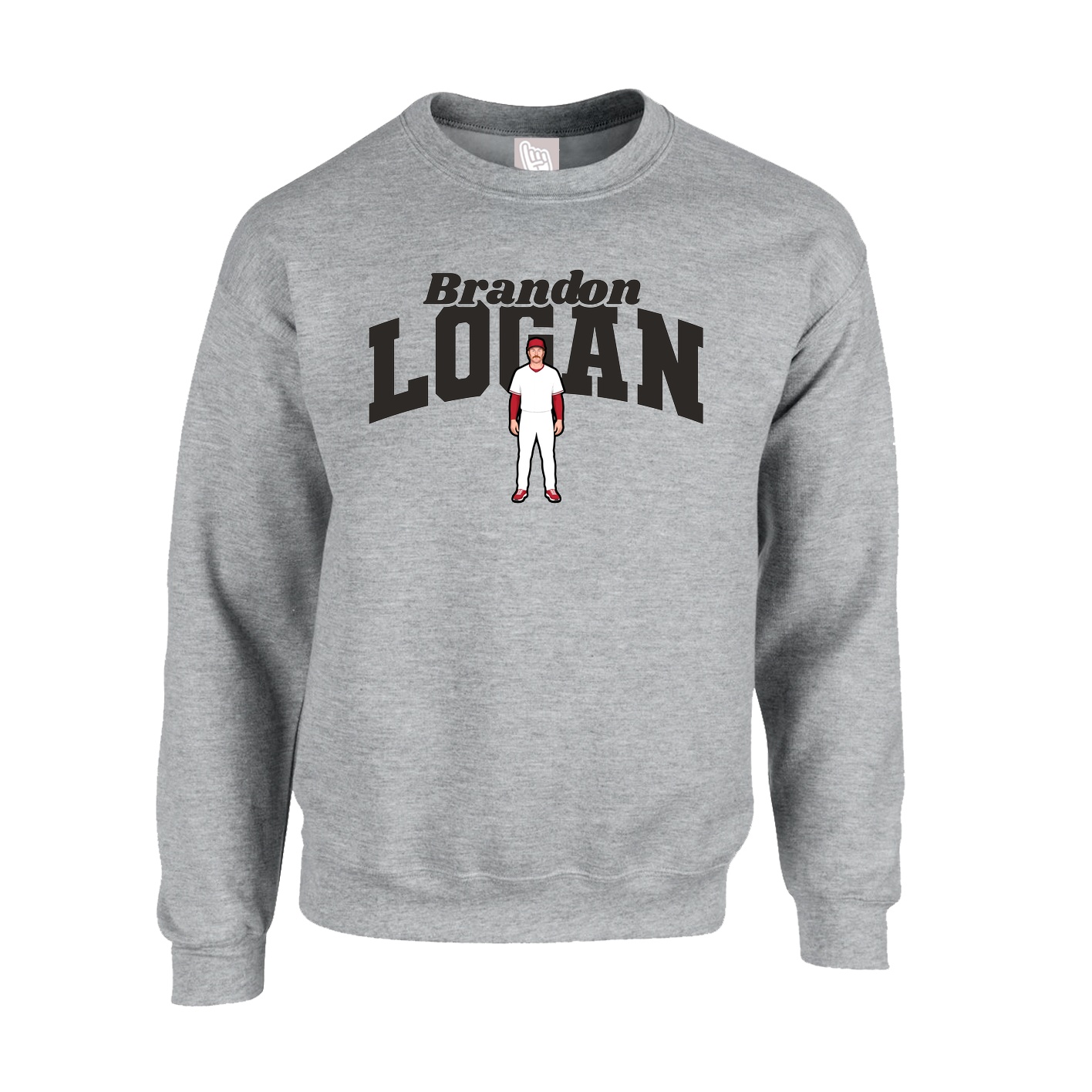 Fleece Crew — Signature Arch in Grey