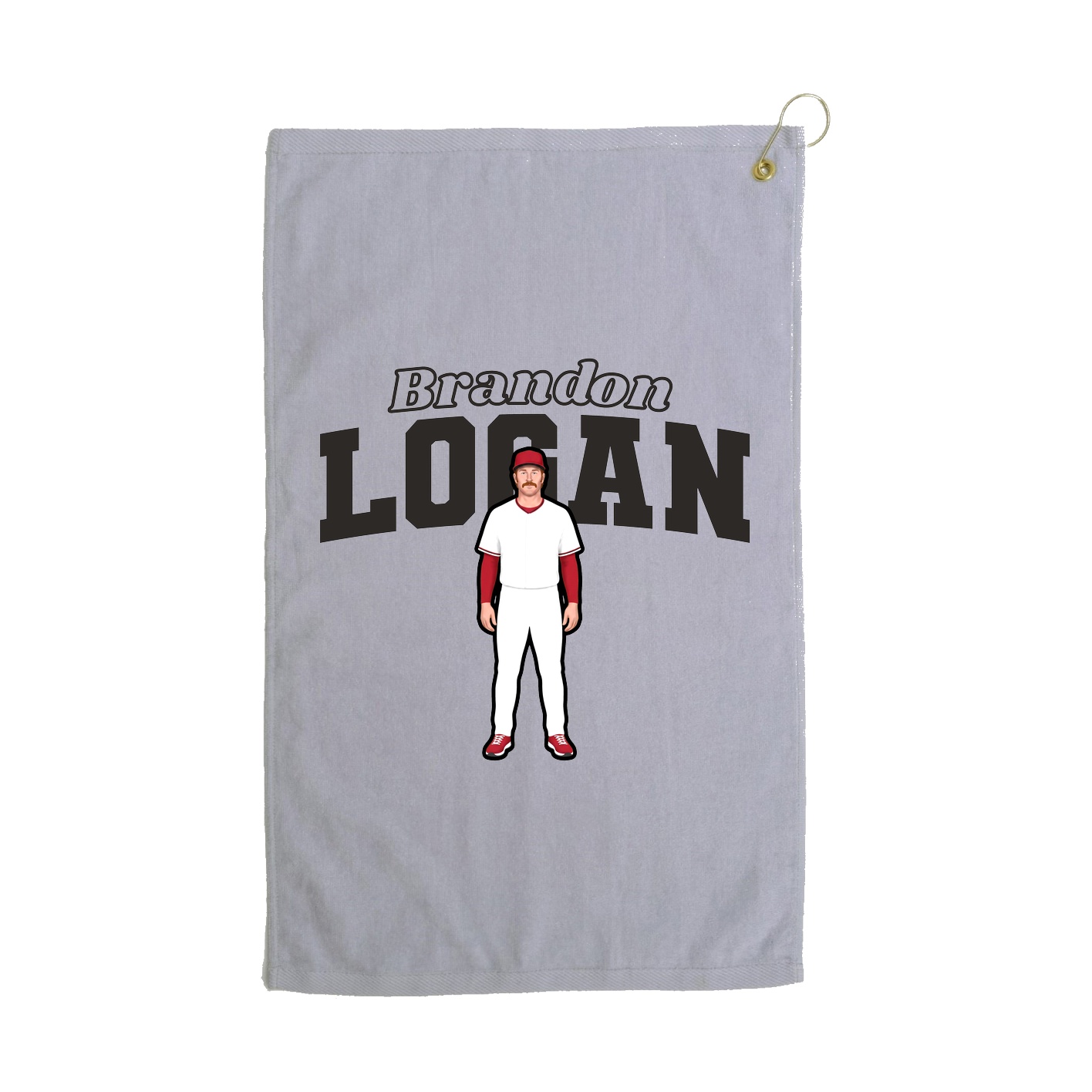 Golf Towel — Name Arch in Grey