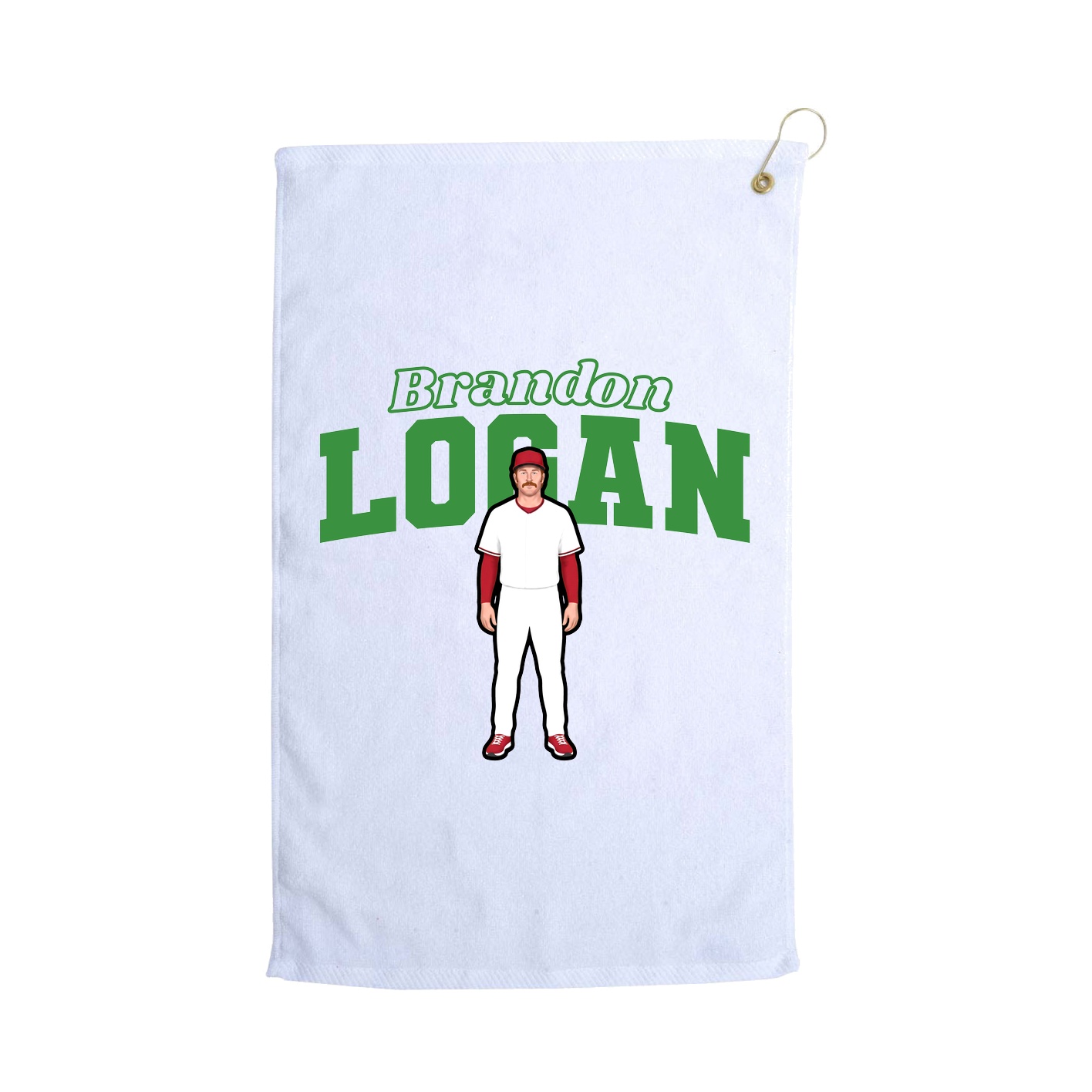 Golf Towel — Name Arch in White
