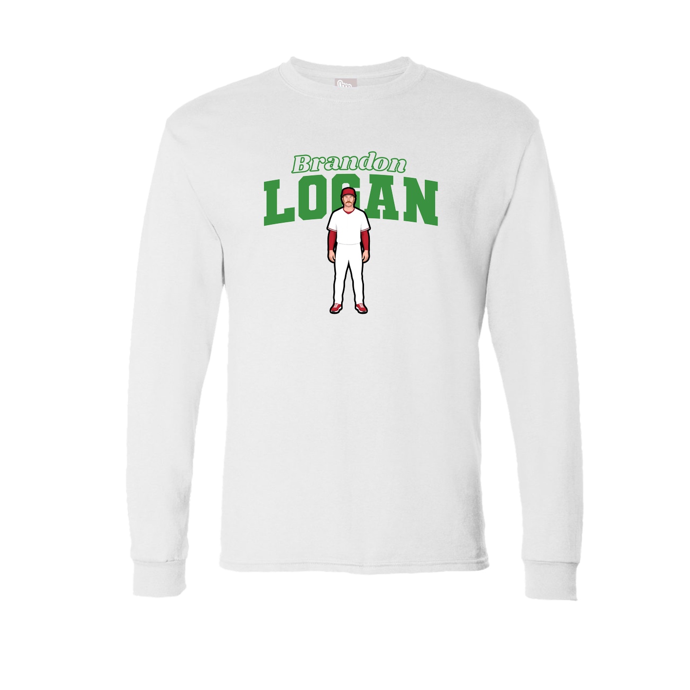 Long Sleeve Tee — Name Arch in White